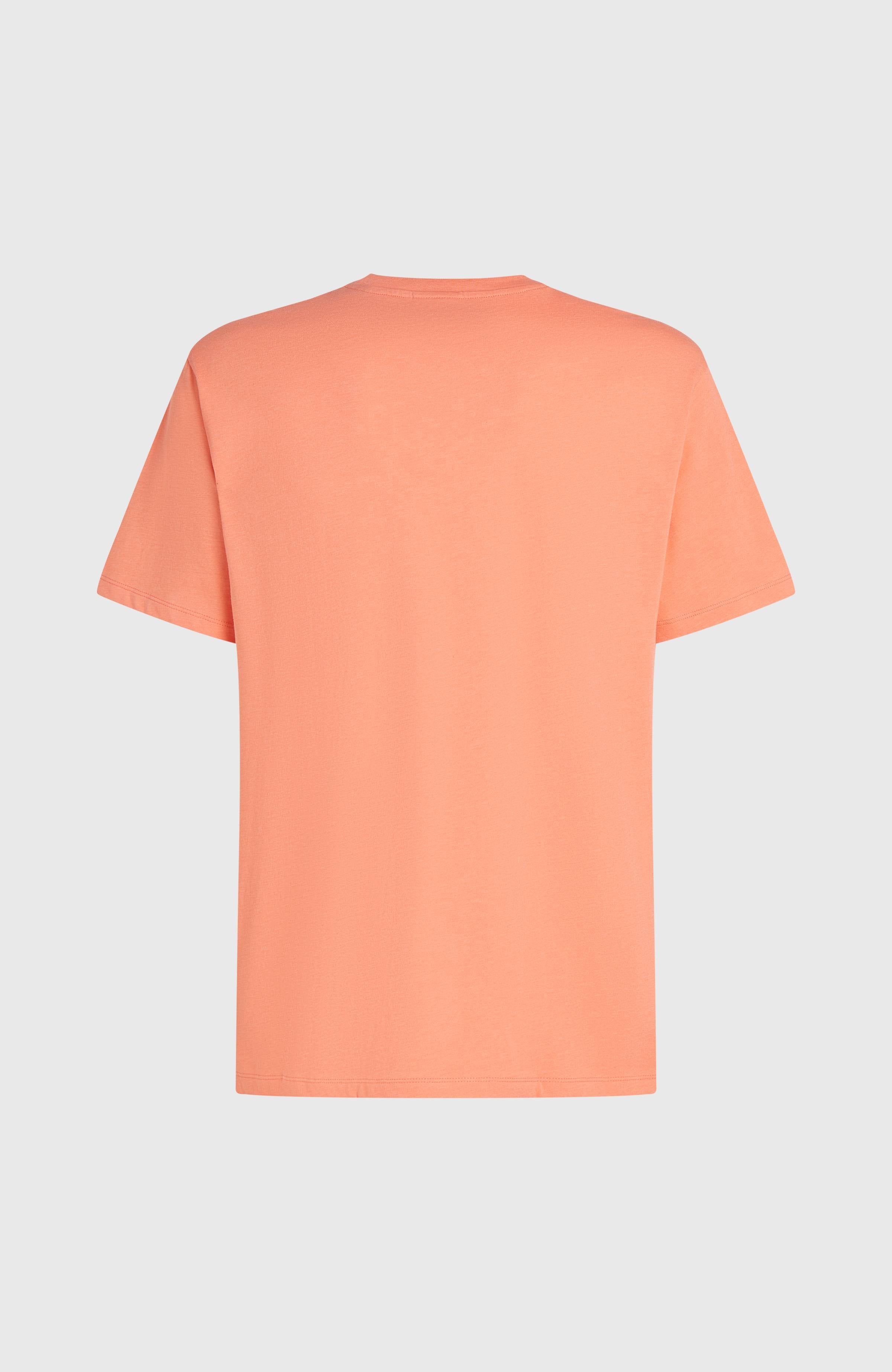 Melange Chest Print T-Shirt Funky Peach