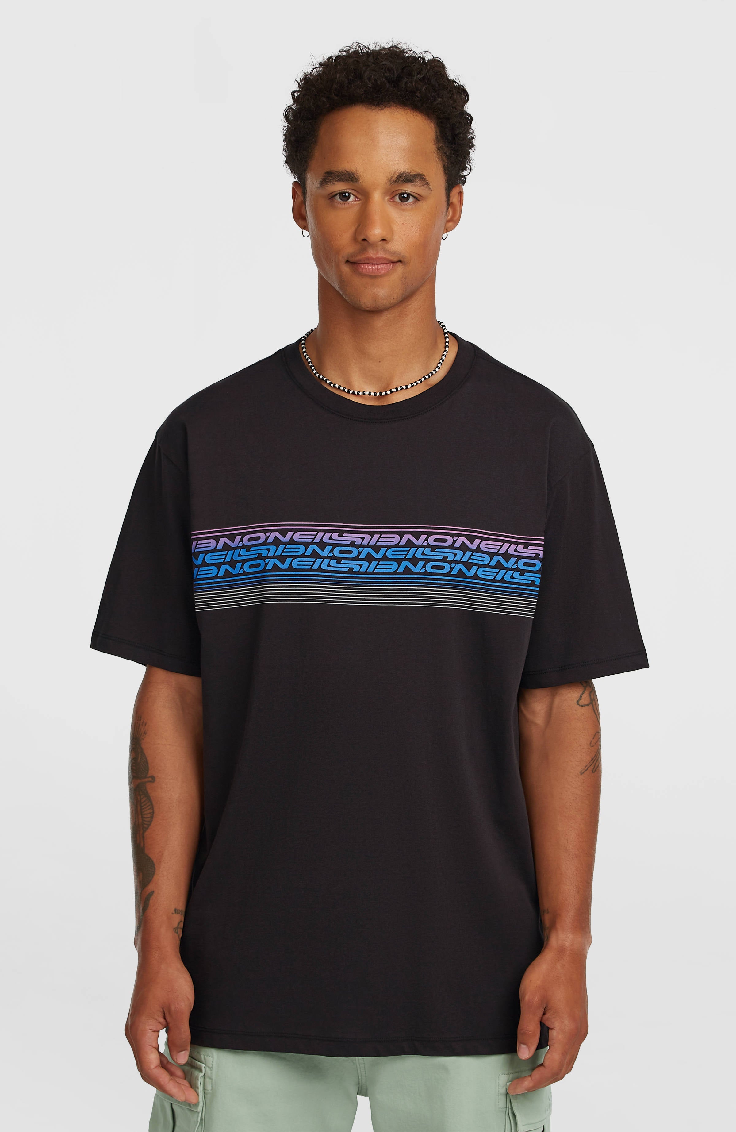 O’Neill Logo Stripe T-Shirt Black Out
