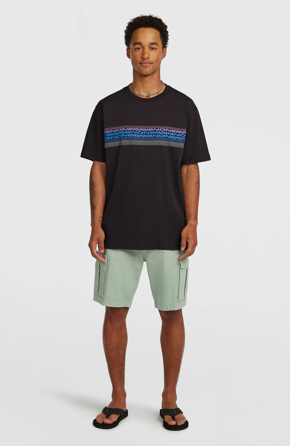 O’Neill Logo Stripe T-Shirt Black Out