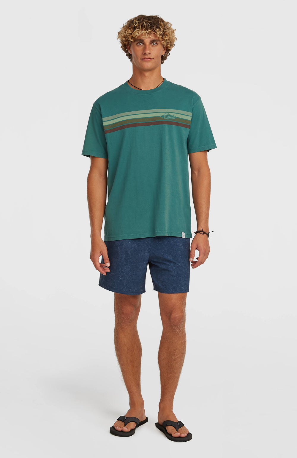 O'Riginals Front-Stripe T-Shirt Botanical Heat