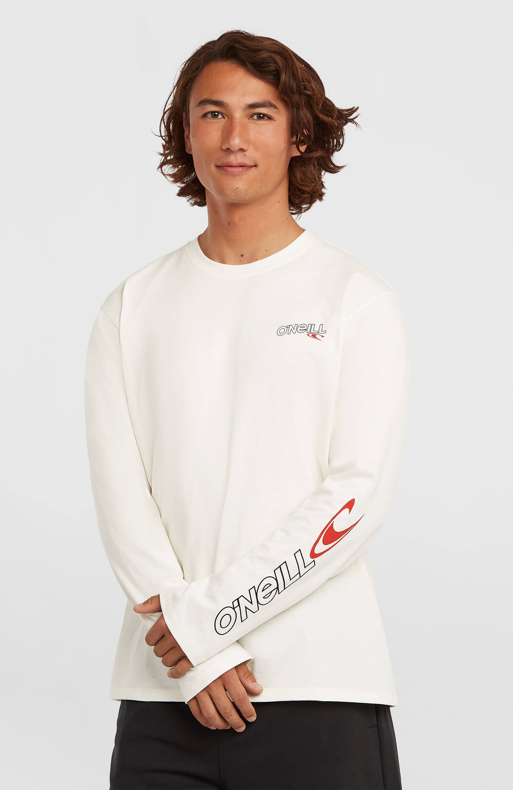 Essentials 90s Logo Long-Sleeve T-Shirt Snow White
