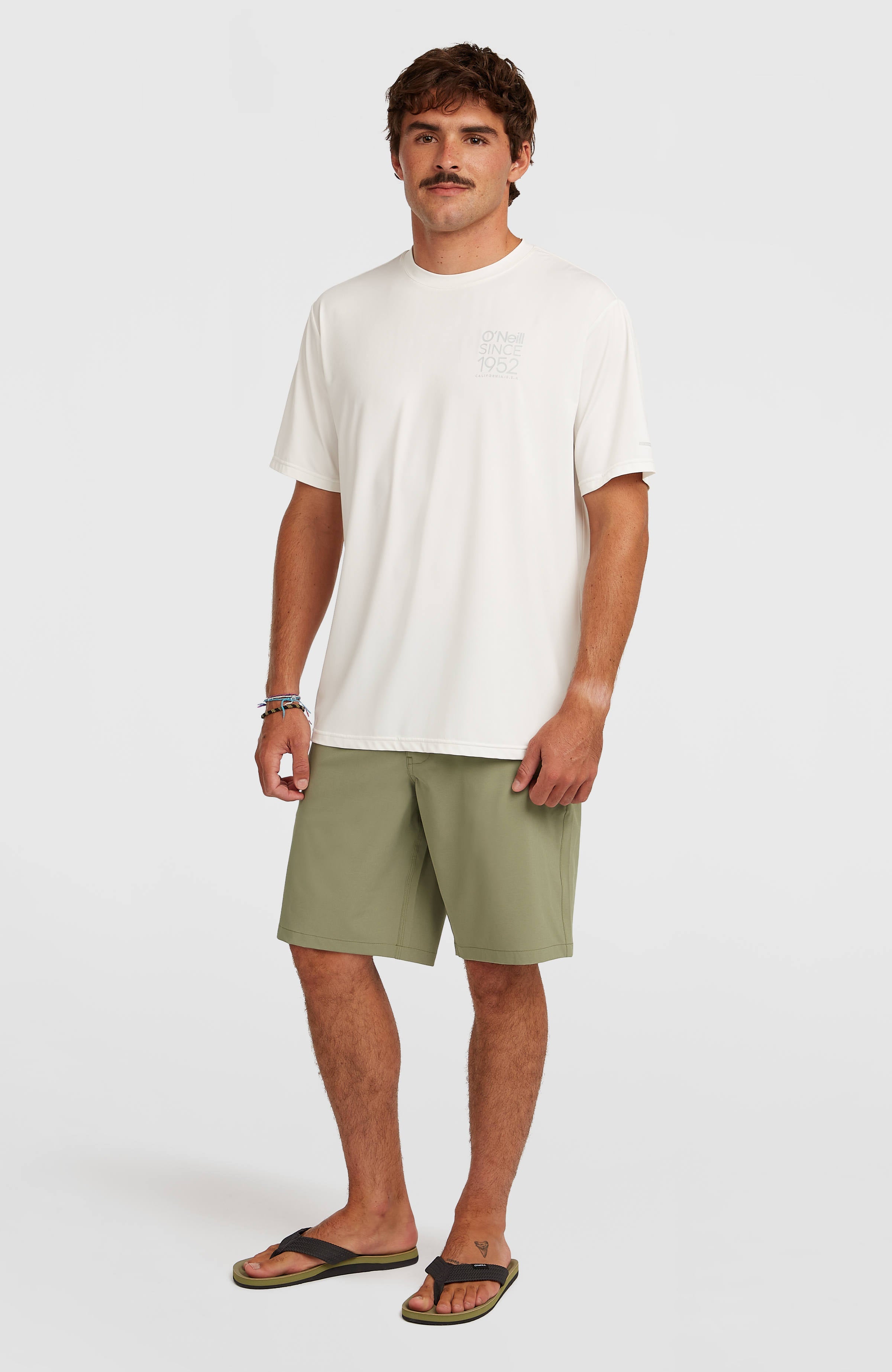 O'Neill Hybrid UPF 50+ Polygiene Back-Print T-Shirt Snow White