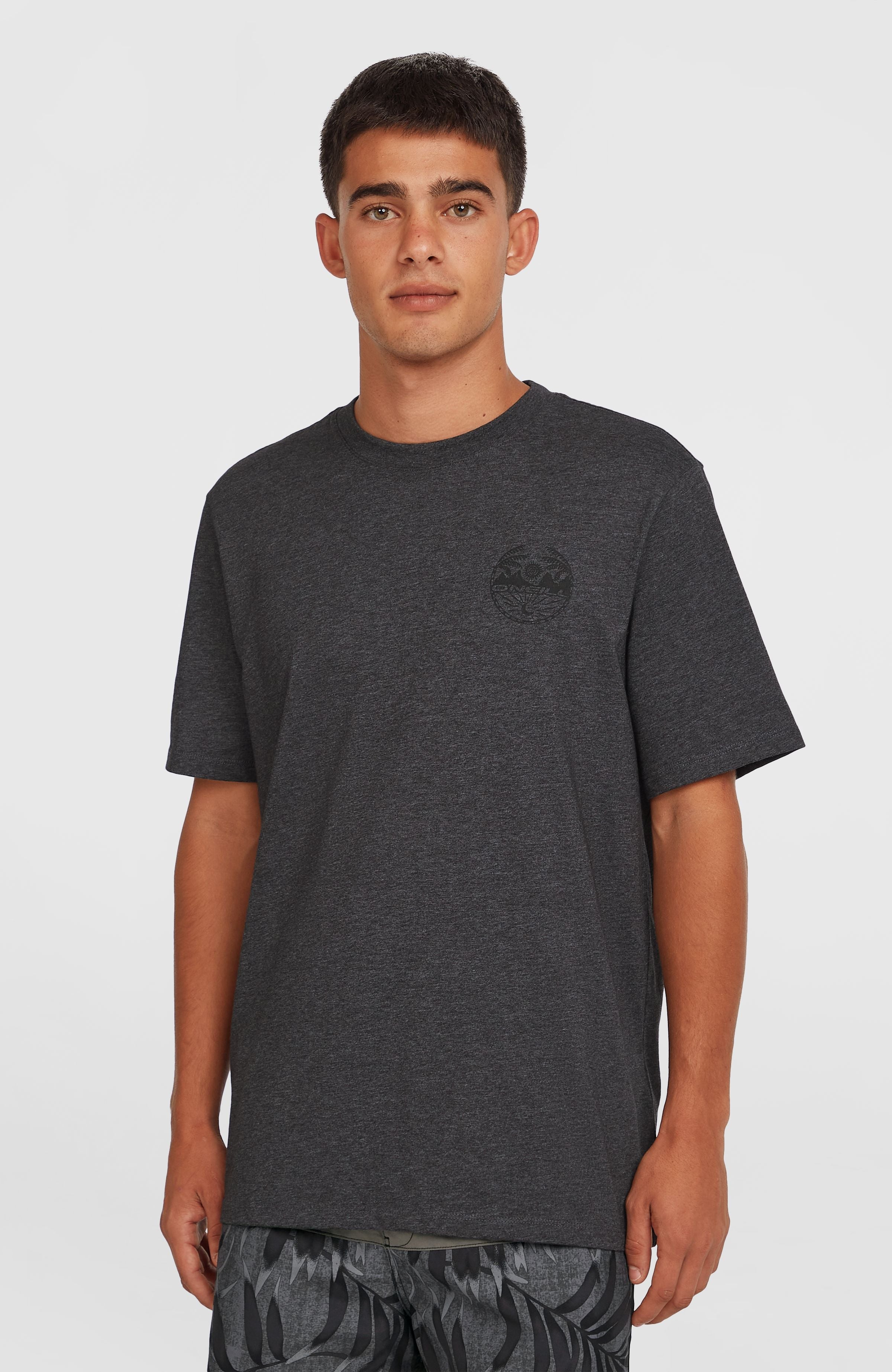 Back Print T-Shirt Black Out Melange