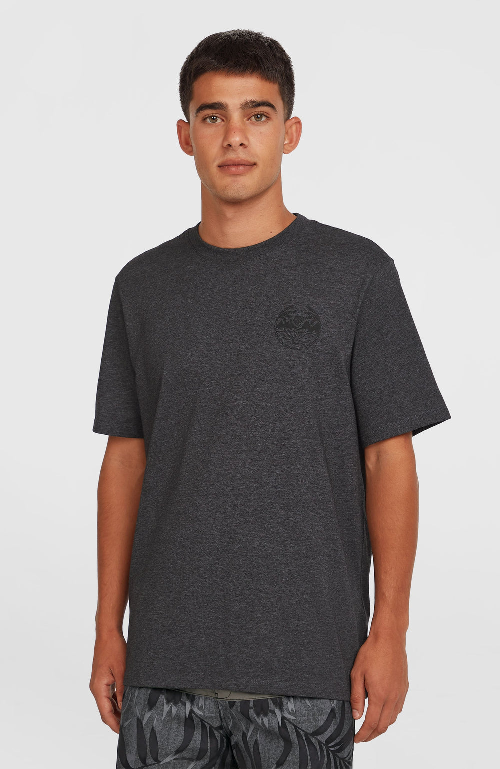 Back Print T-Shirt Black Out Melange