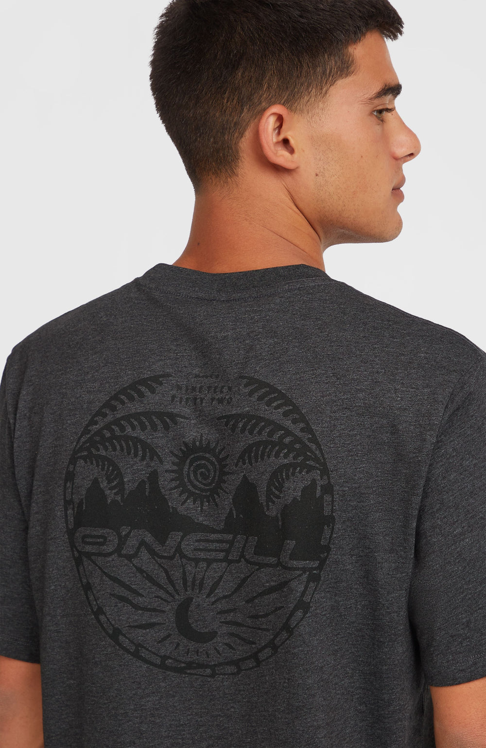 Back Print T-Shirt Black Out Melange