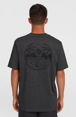 Back Print T-Shirt Black Out Melange