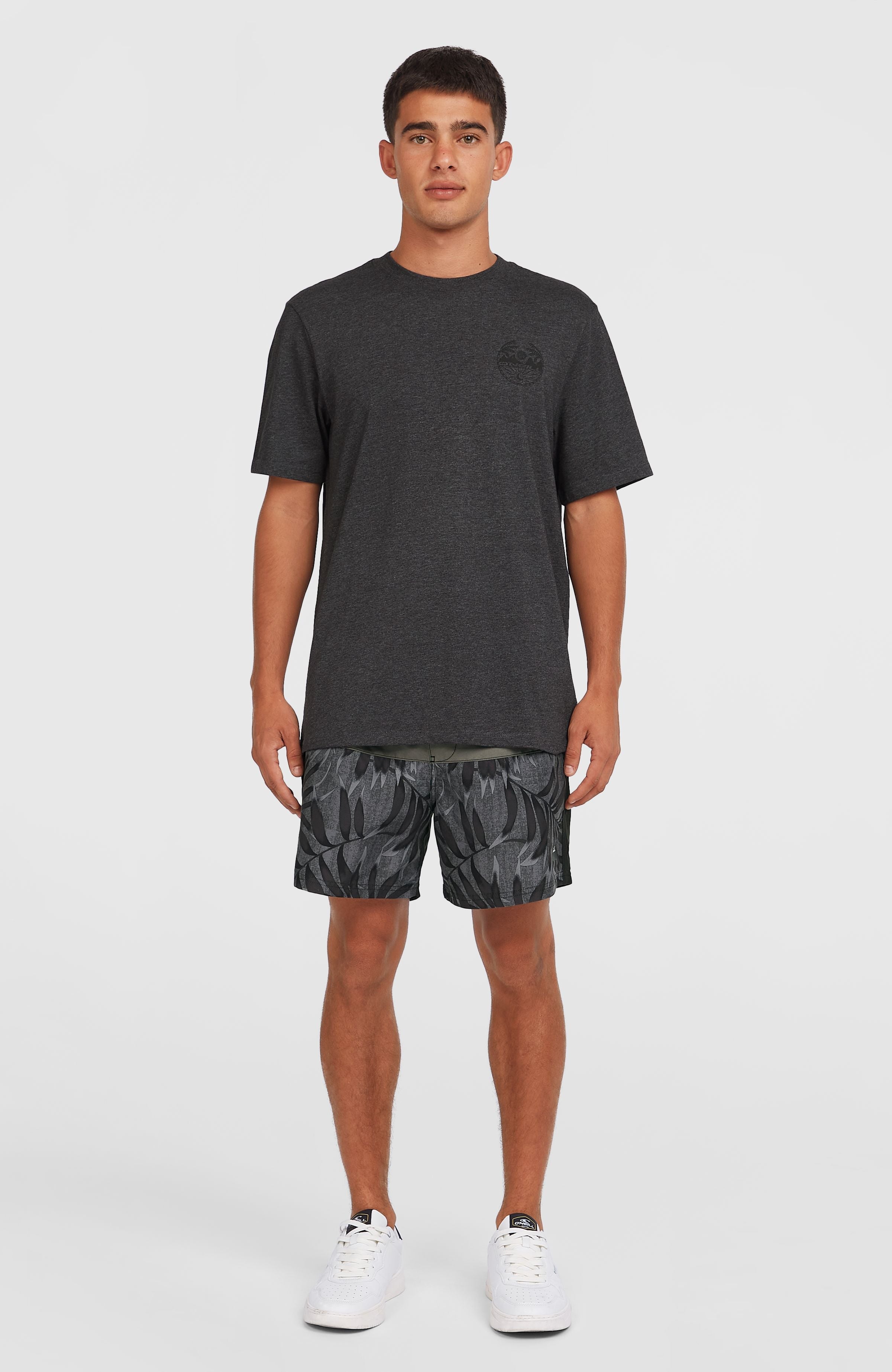 Back Print T-Shirt Black Out Melange