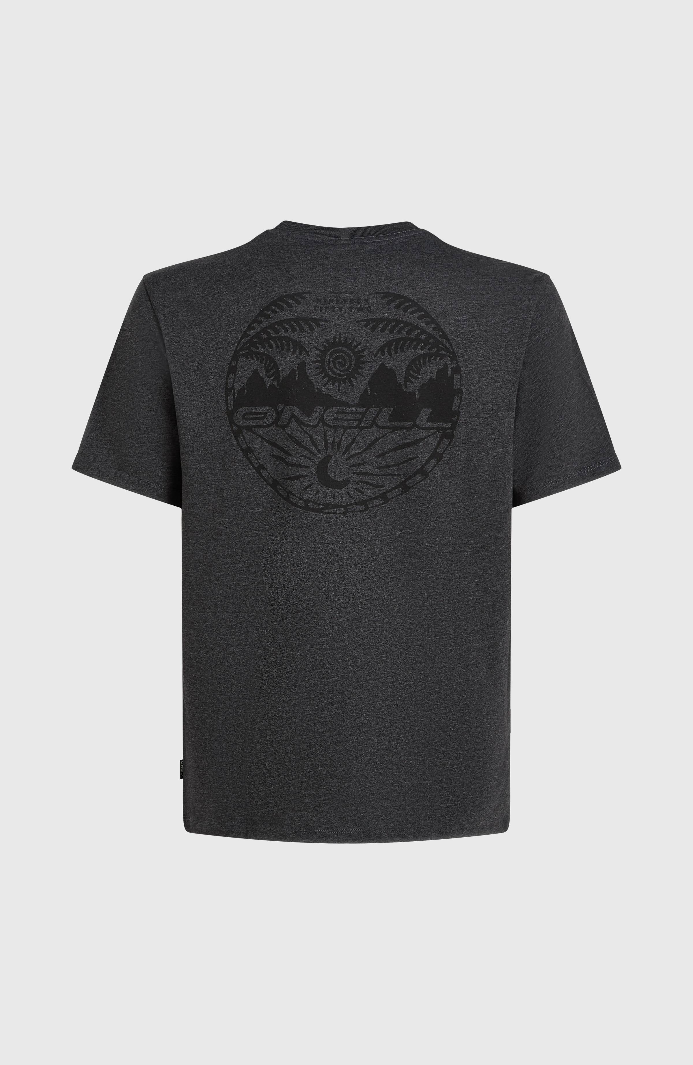 Back Print T-Shirt Black Out Melange
