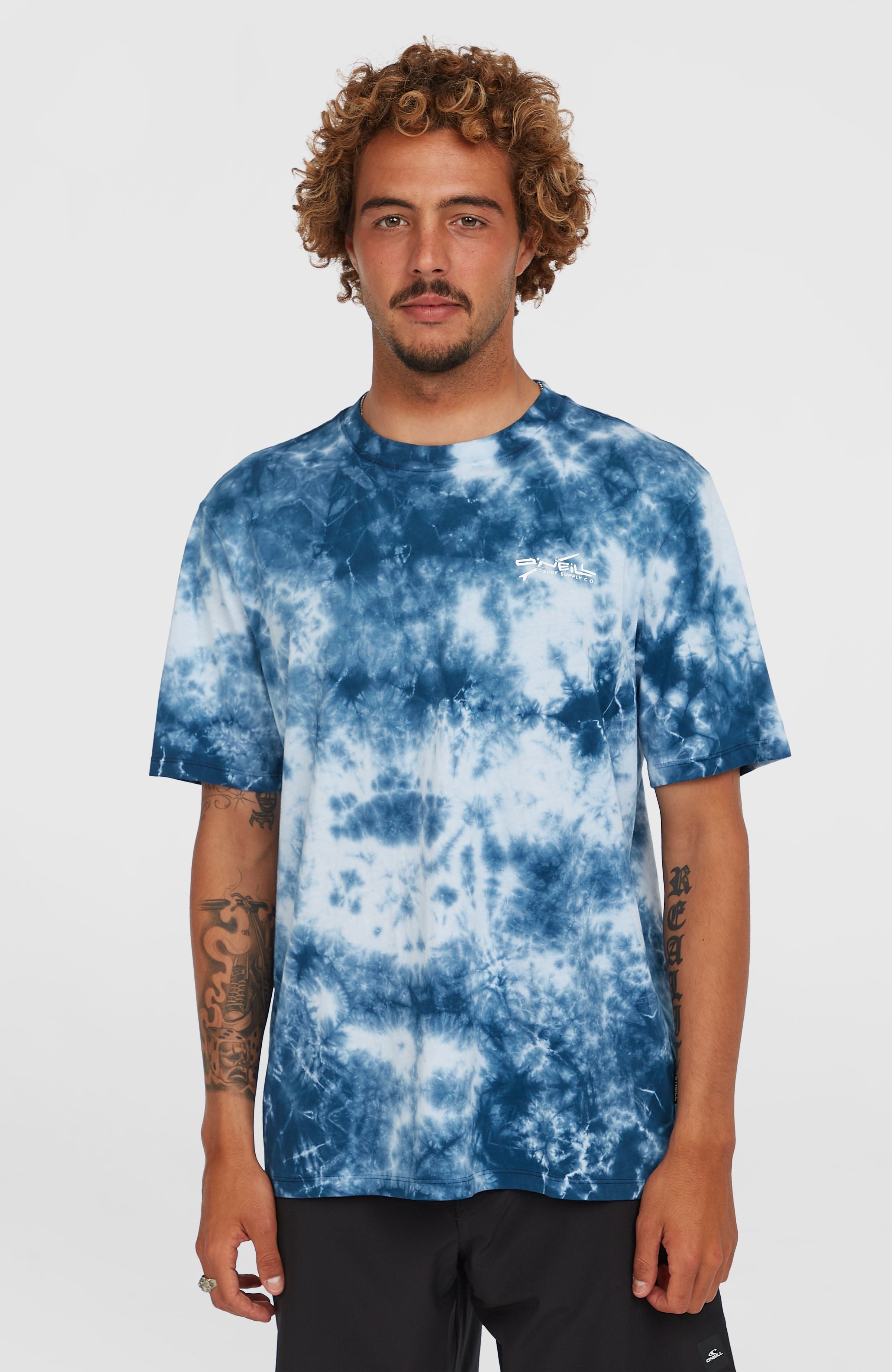 Tie Dye Graphic T-Shirt Blue Tie Dye Print