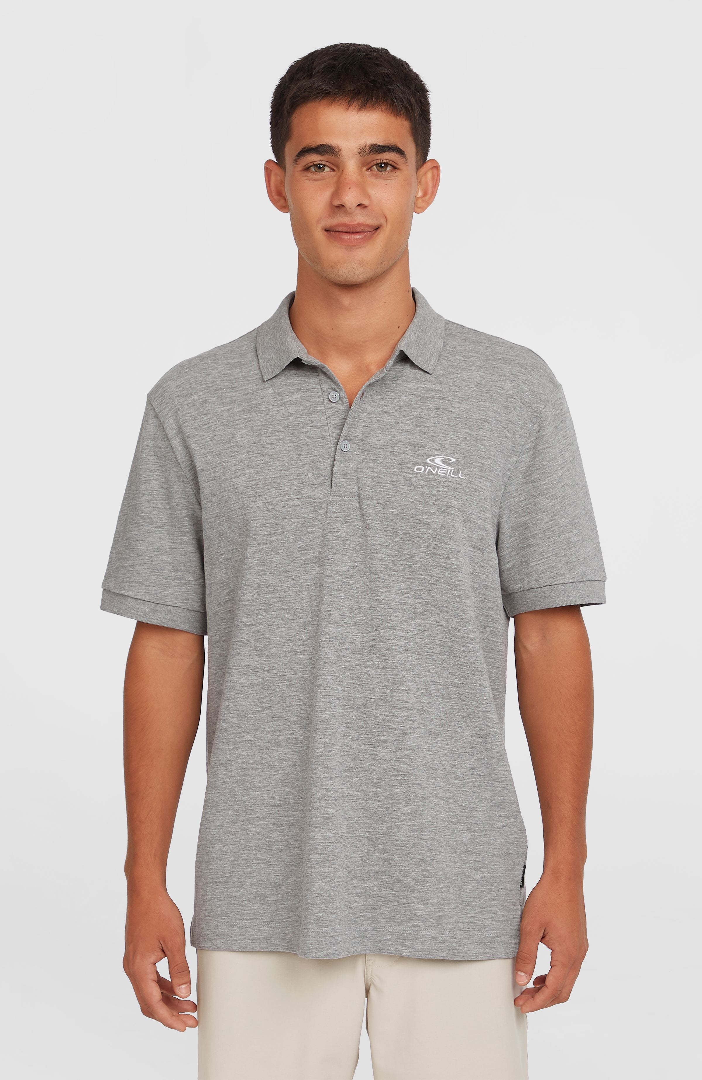 Slub Small Logo Polo Silver Melee