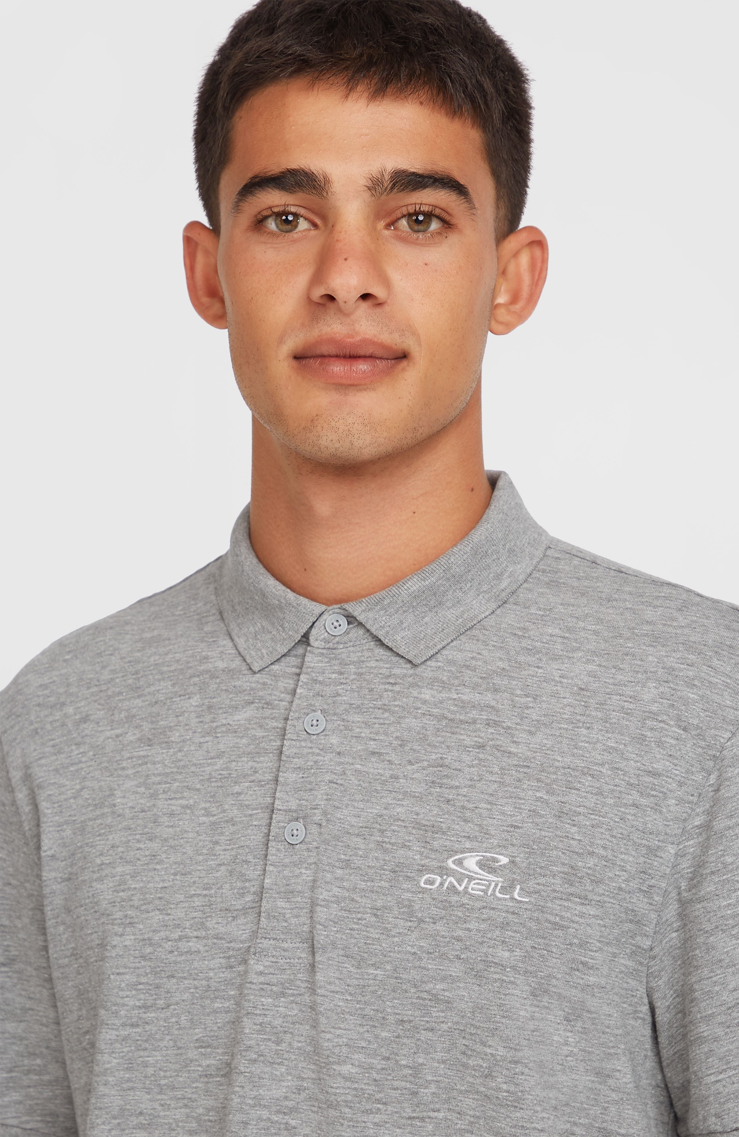Slub Small Logo Polo Silver Melee