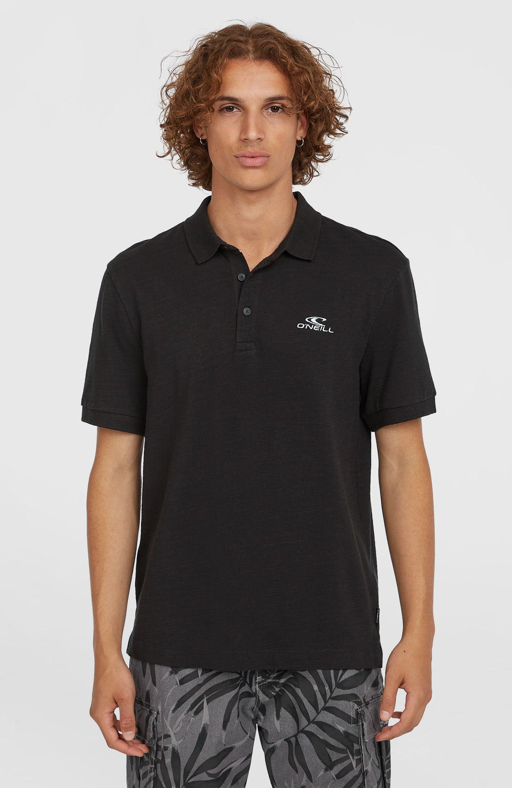 Slub Small Logo Polo Black Out