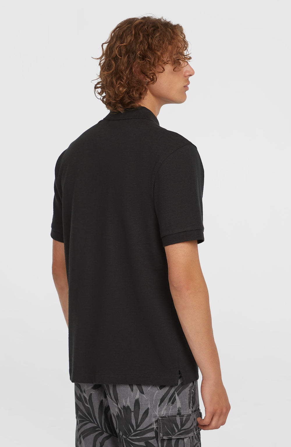 Slub Small Logo Polo Black Out
