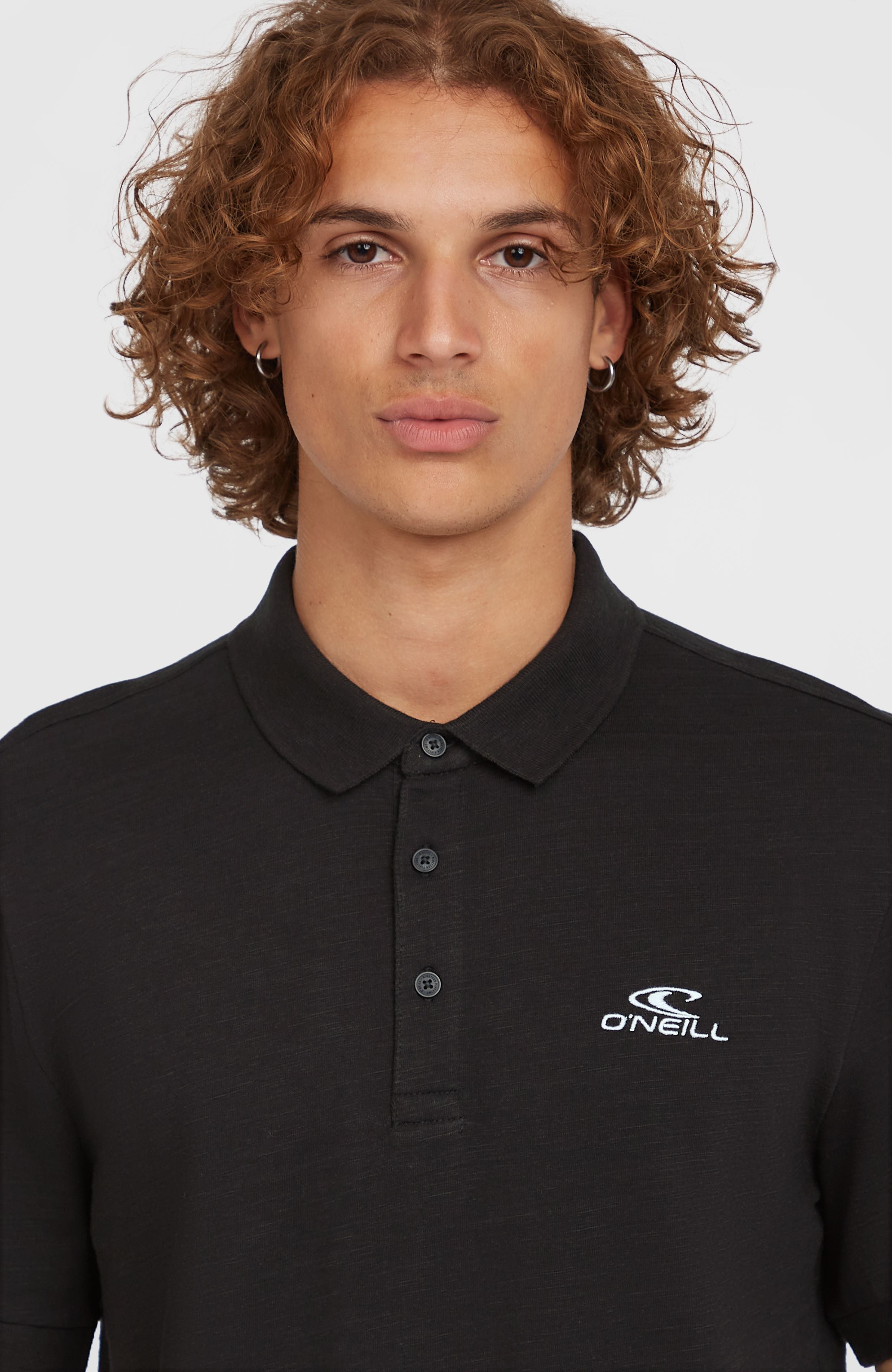 Slub Small Logo Polo Black Out