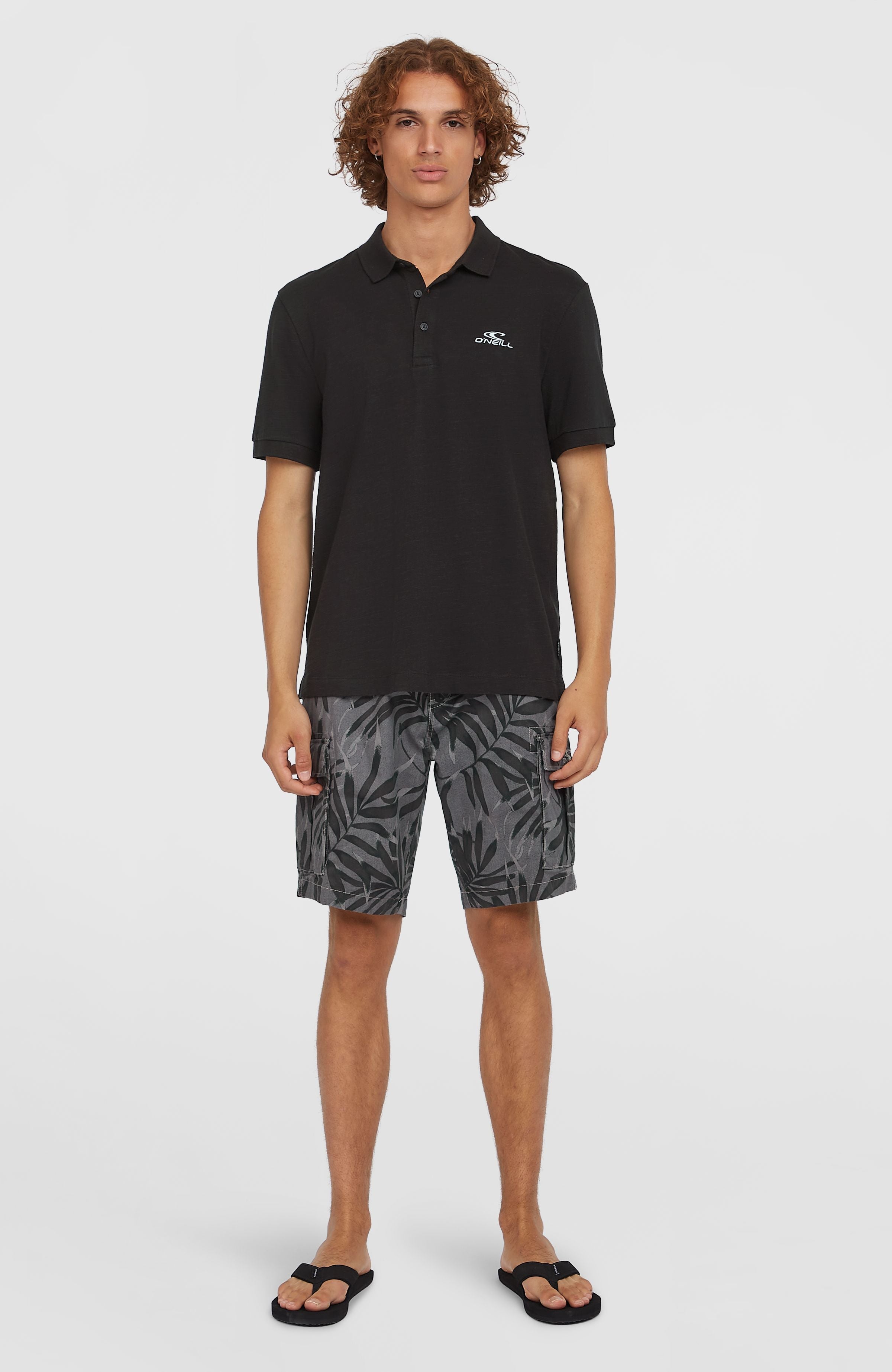 Slub Small Logo Polo Black Out