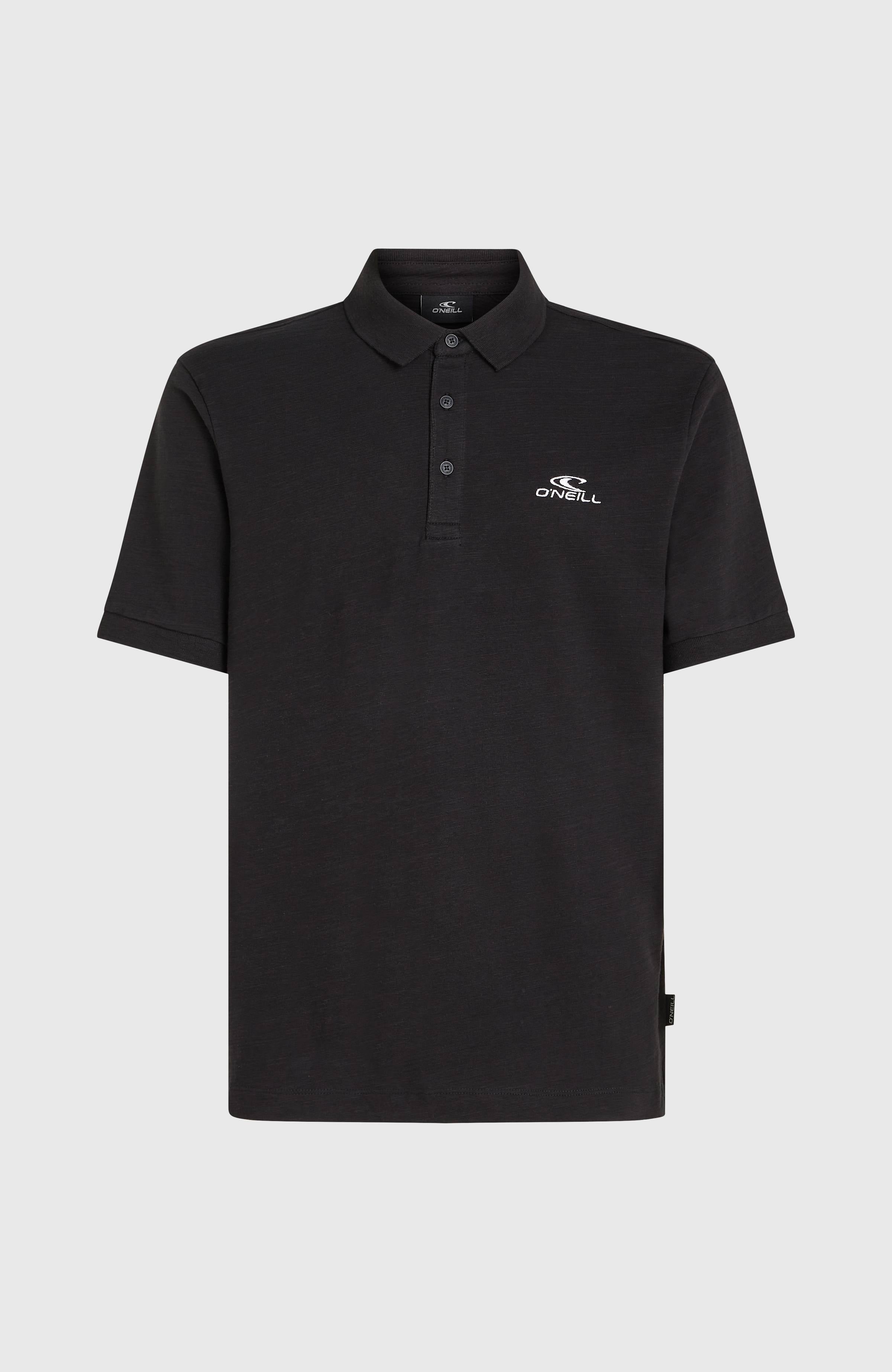Slub Small Logo Polo Black Out