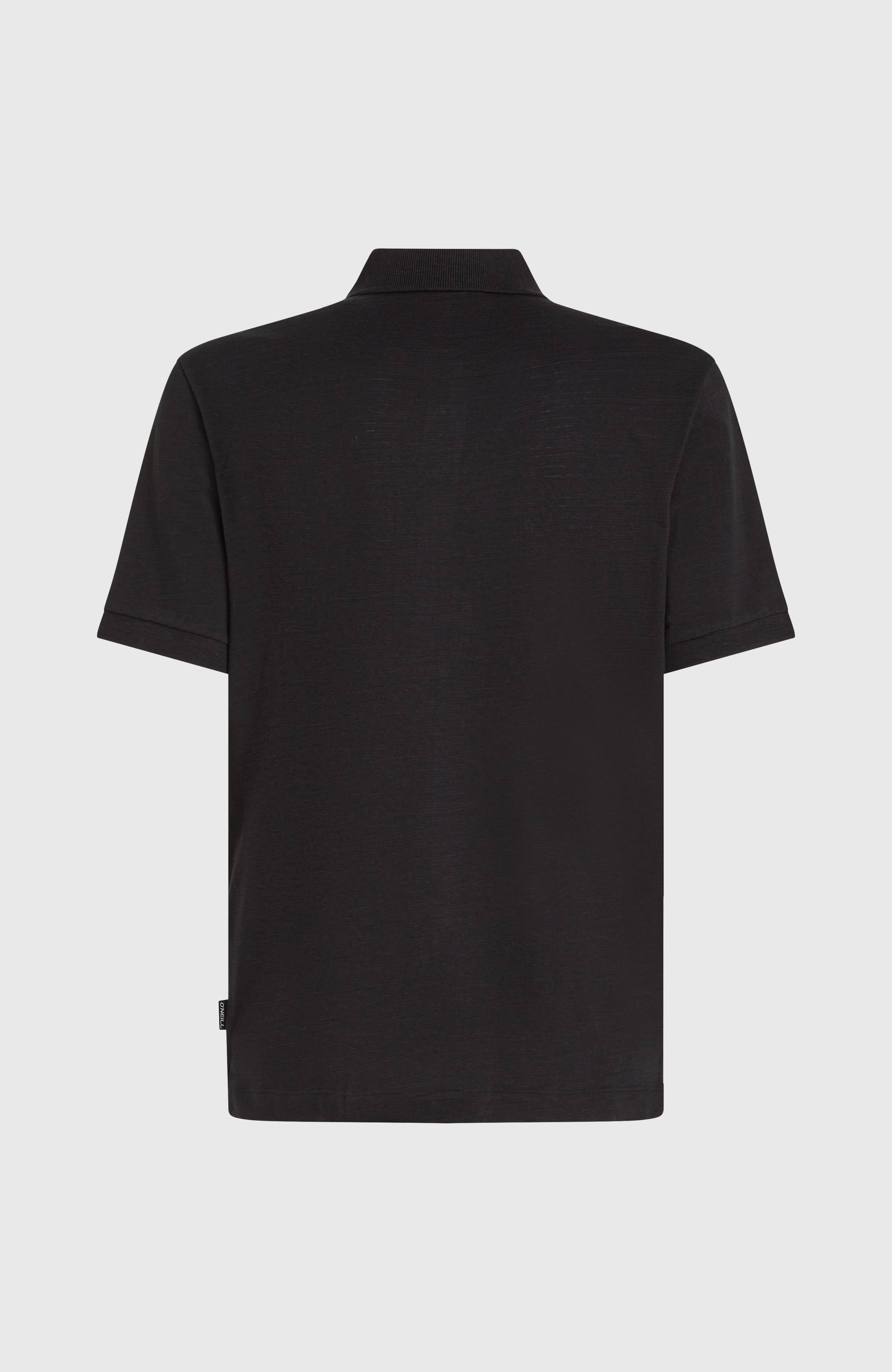 Slub Small Logo Polo Black Out