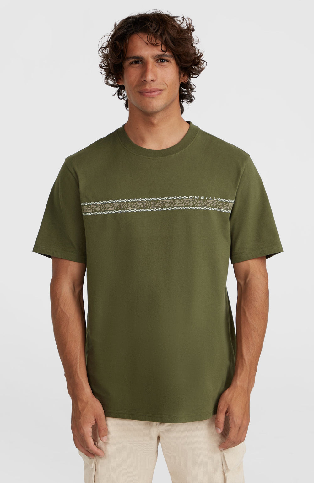 Ikat Stripe T-Shirt Forest Night