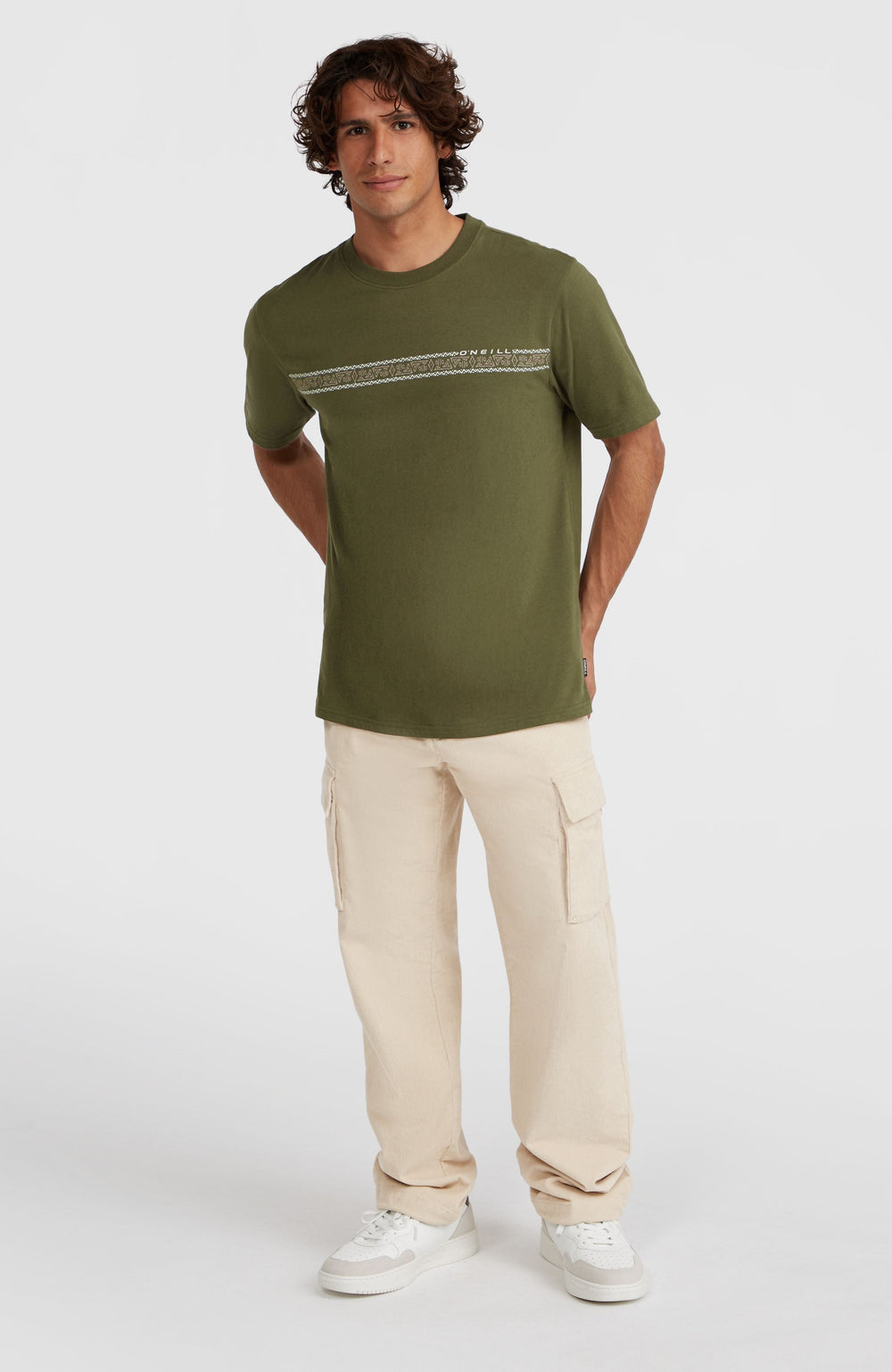 Ikat Stripe T-Shirt Forest Night