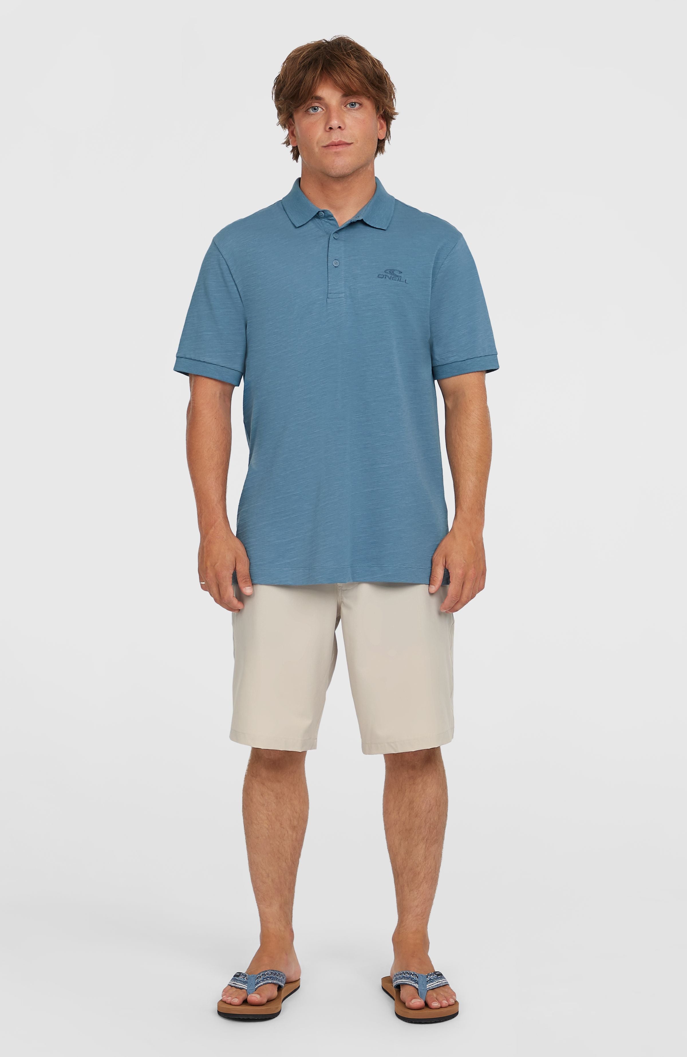 Slub Small Logo Polo Copen Blue