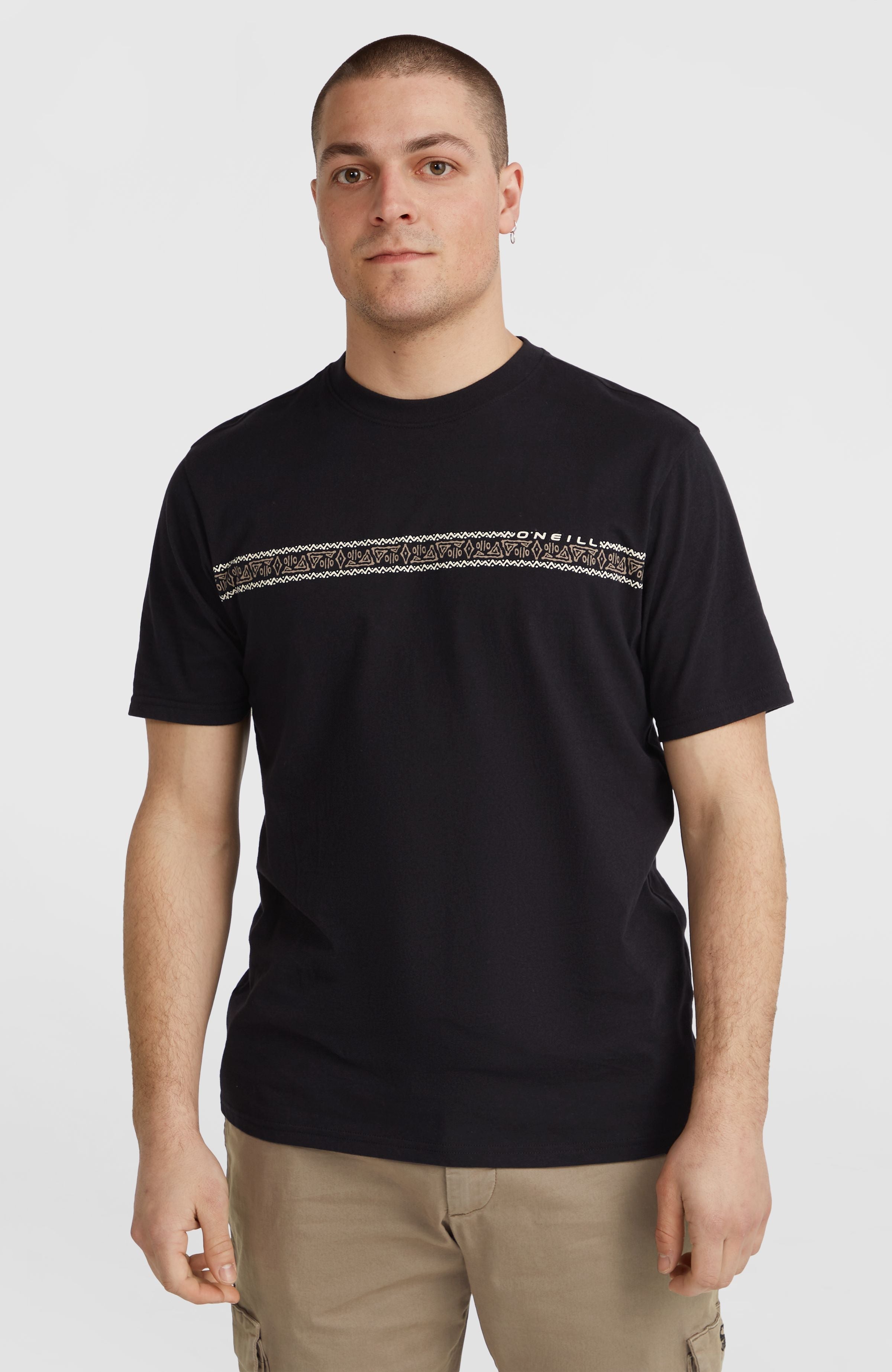 Ikat Stripe T-Shirt Black Out