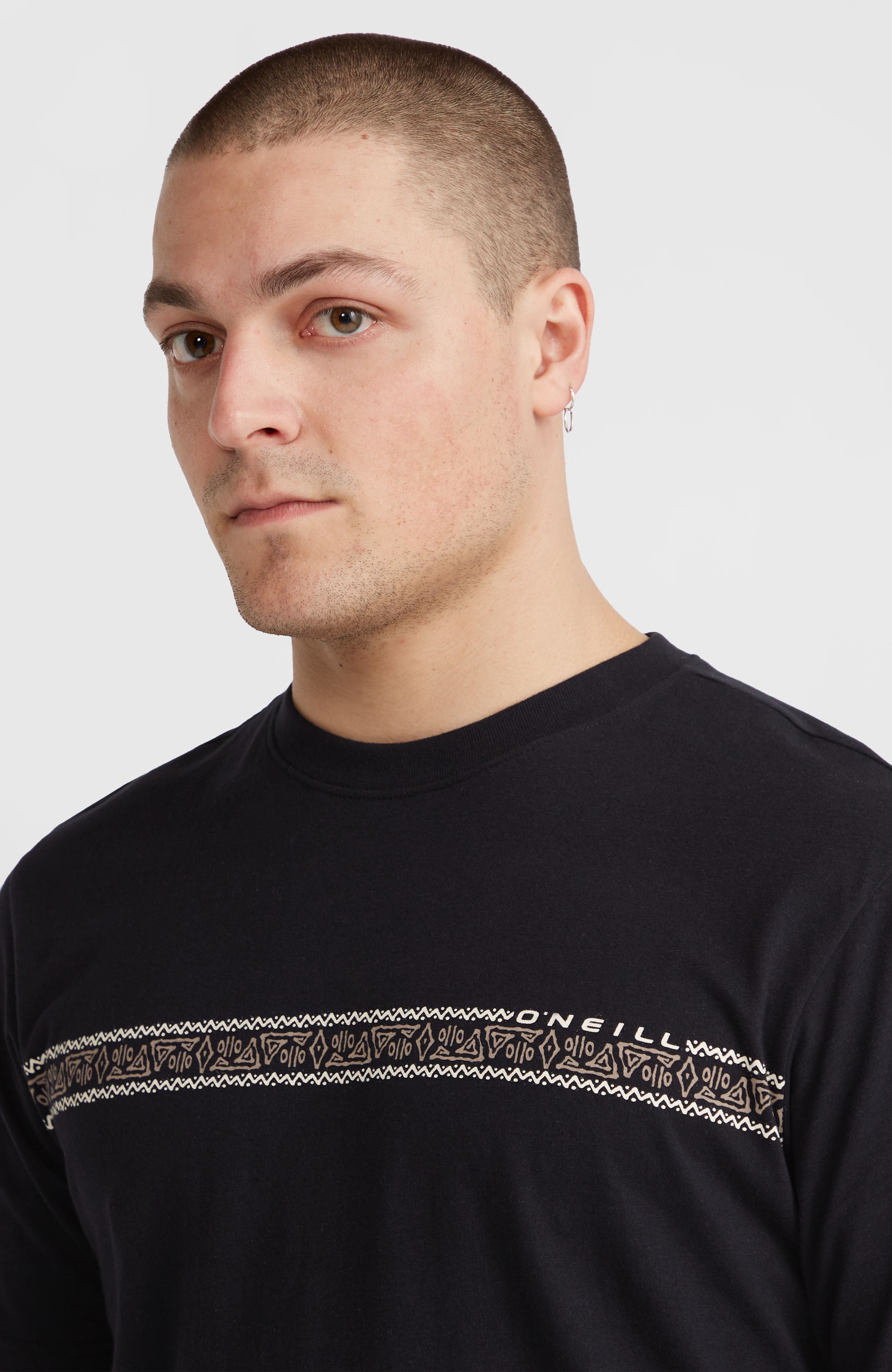 Ikat Stripe T-Shirt Black Out