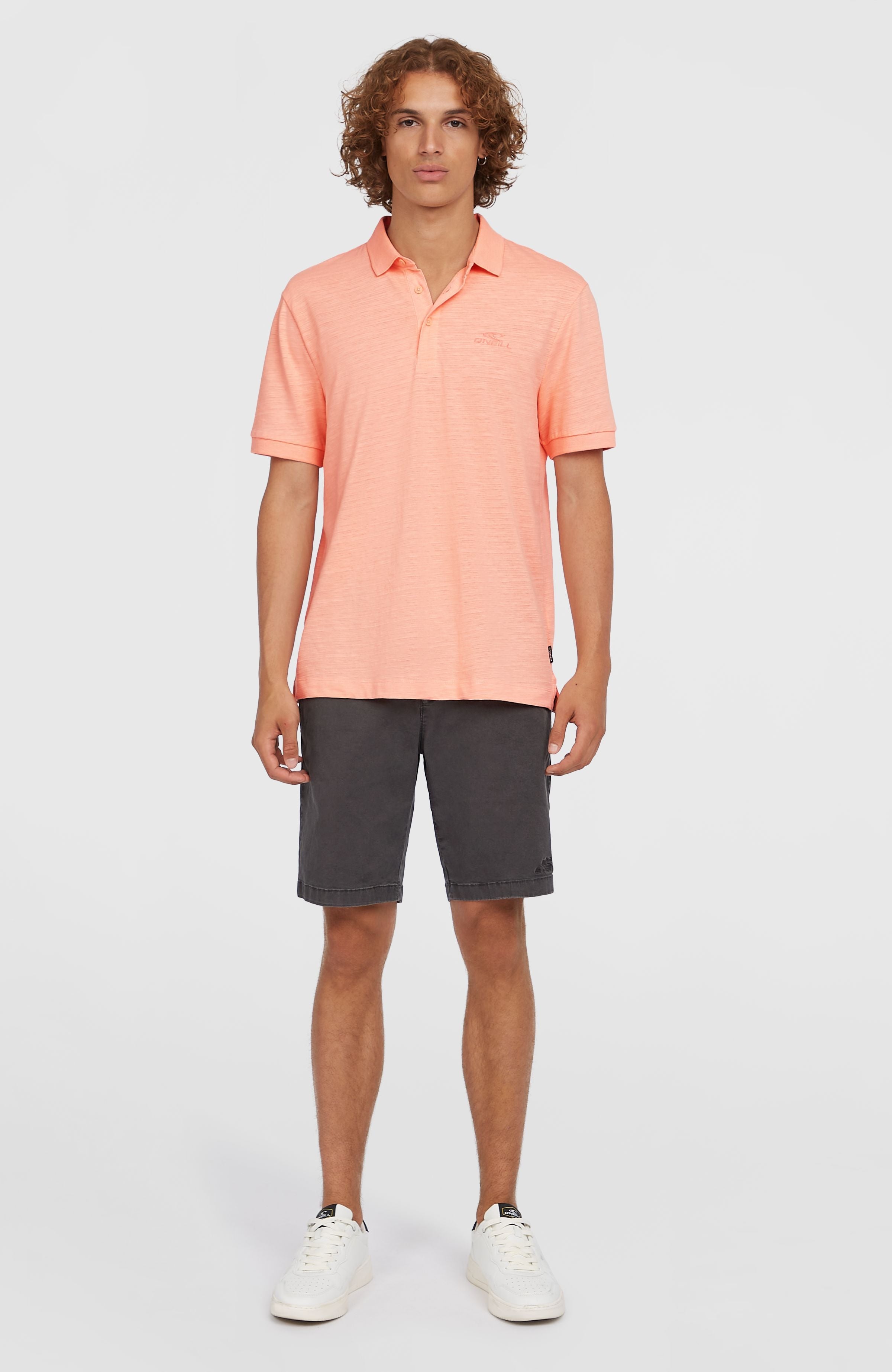 Slub Small Logo Polo Coral Pop
