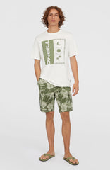 Essentials Cargo Shorts Green Tonal Dusty Flower
