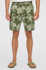 Essentials Cargo Shorts Green Tonal Dusty Flower