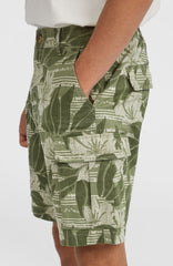 Essentials Cargo Shorts Green Tonal Dusty Flower