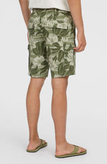 Essentials Cargo Shorts Green Tonal Dusty Flower