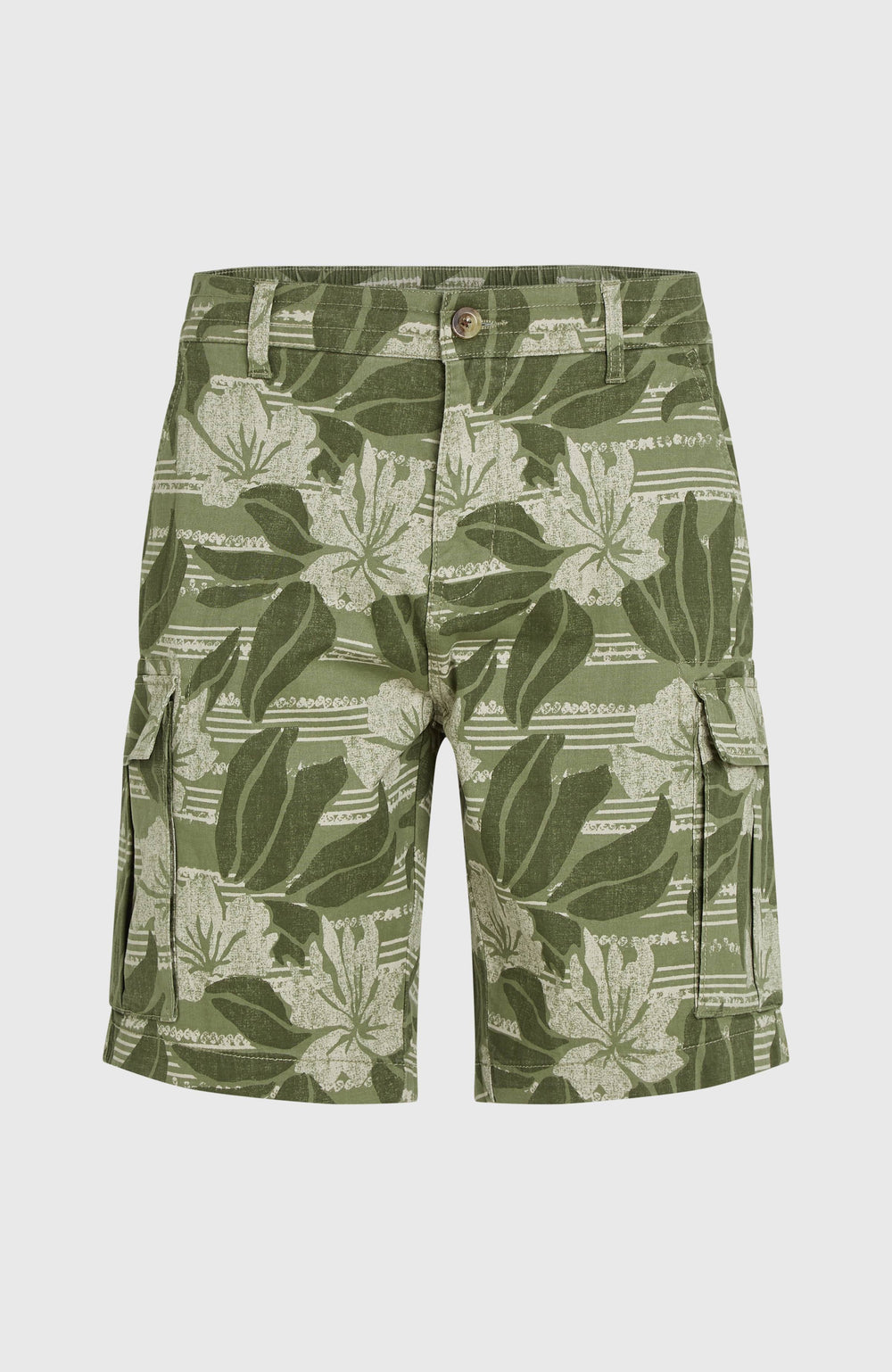 Essentials Cargo Shorts Green Tonal Dusty Flower