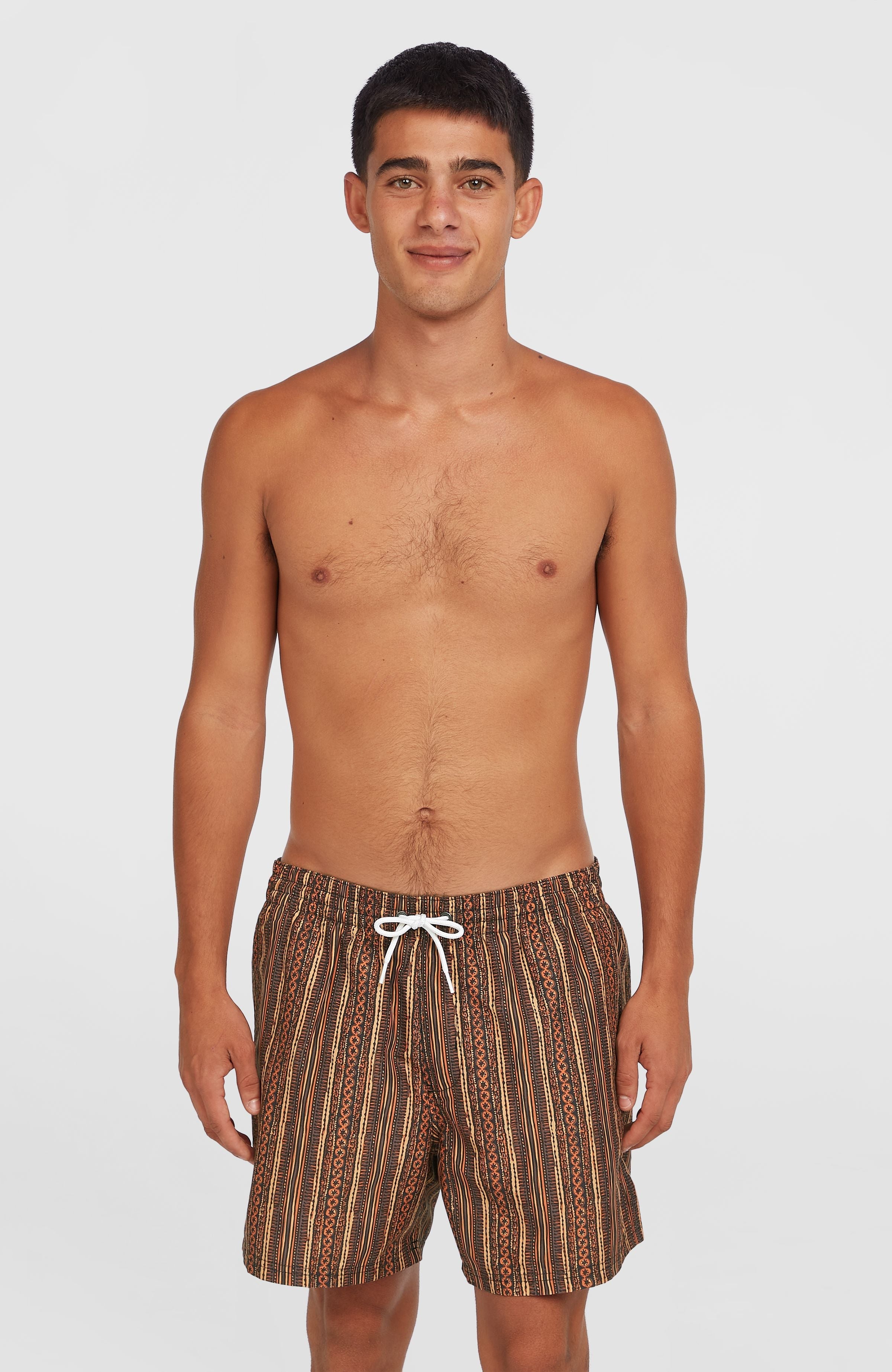 Cali Print 15'' Swim Shorts Orange Pressed Lines