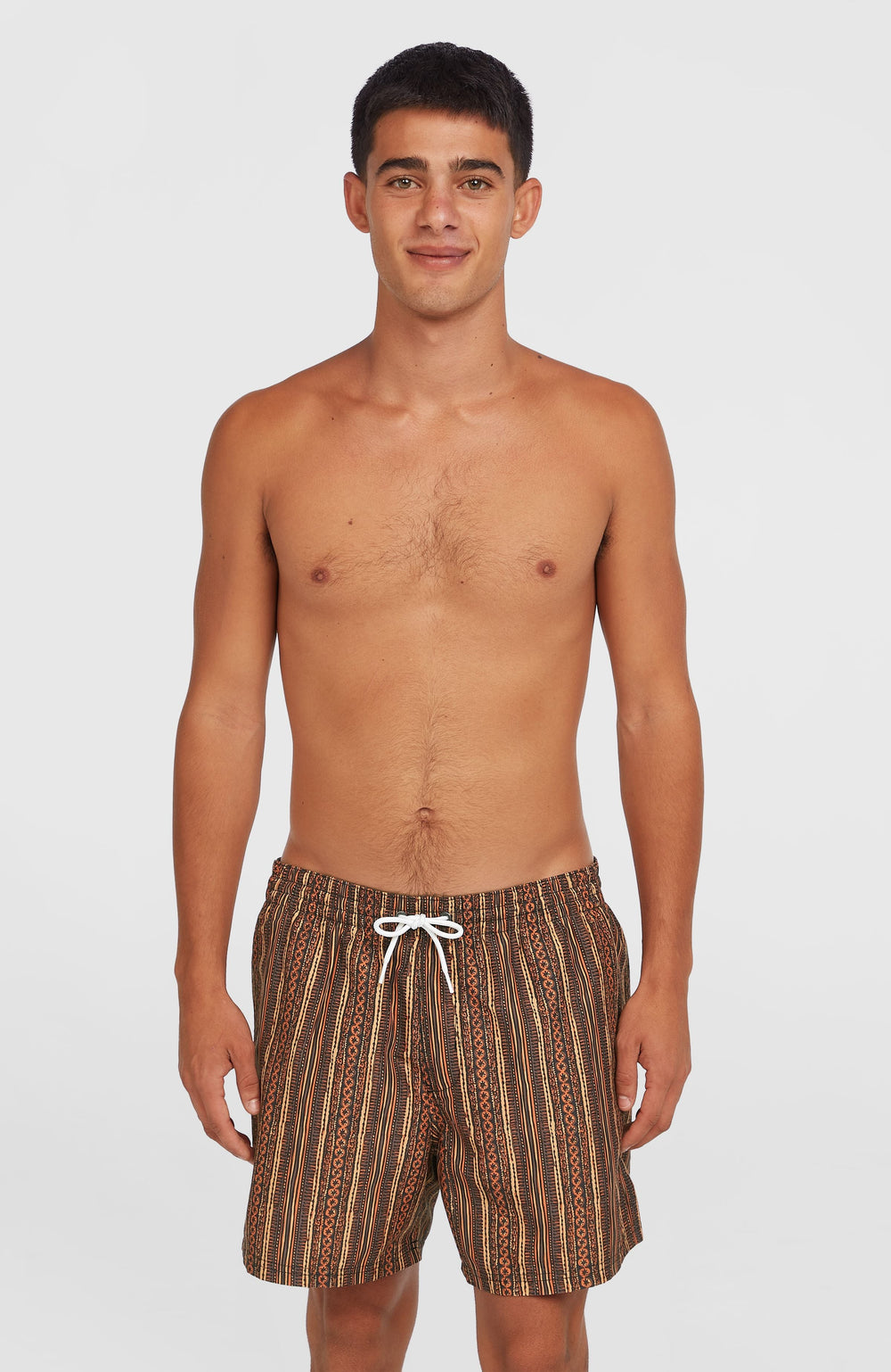 Cali Print 15'' Swim Shorts Orange Pressed Lines
