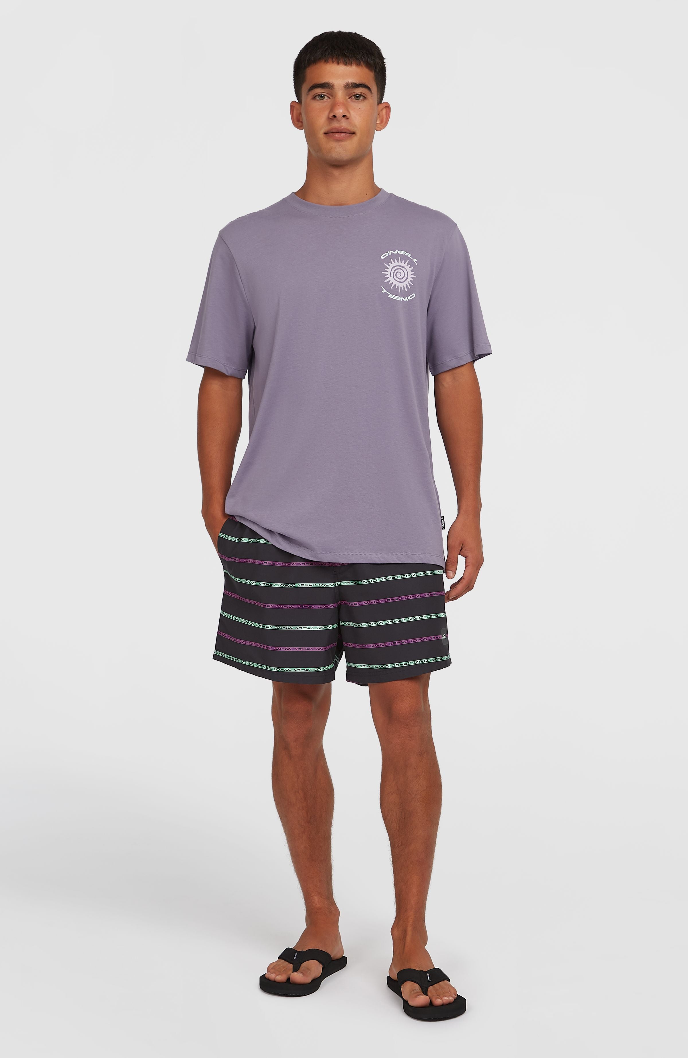 Cali First 15'' Swim Shorts Black/Purple O'Neill Stripe