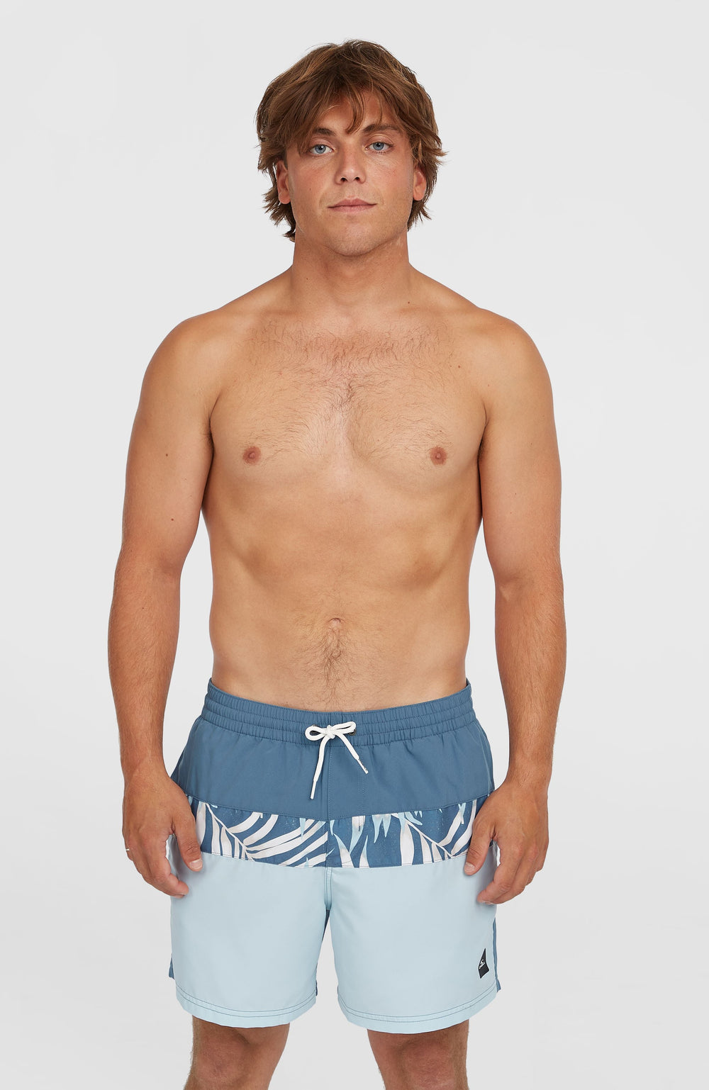 Cali Block 15'' Swim Shorts Blue Dipped Leaves