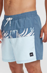 Cali Block 15'' Swim Shorts Blue Dipped Leaves