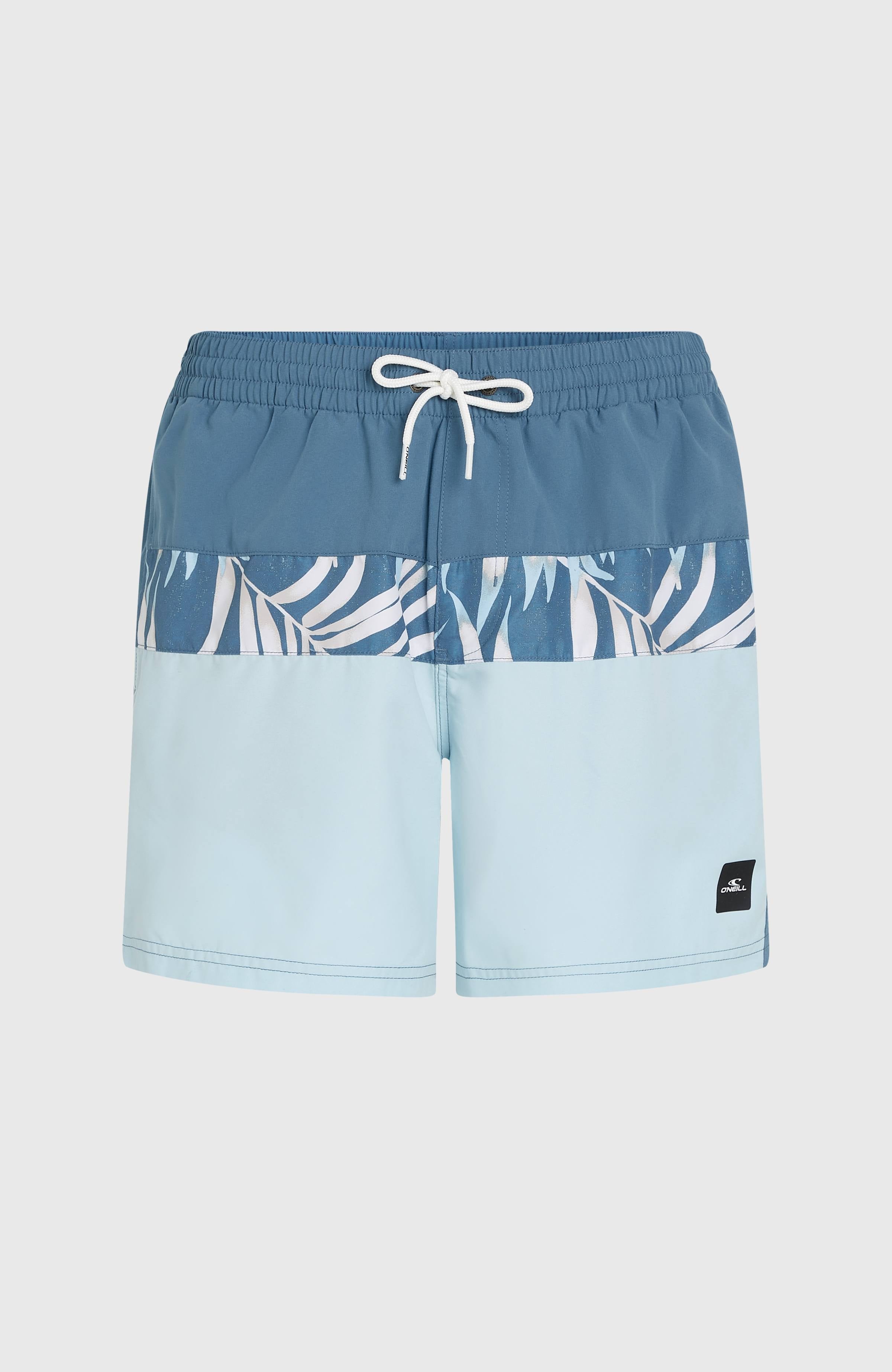 Cali Block 15'' Swim Shorts Blue Dipped Leaves