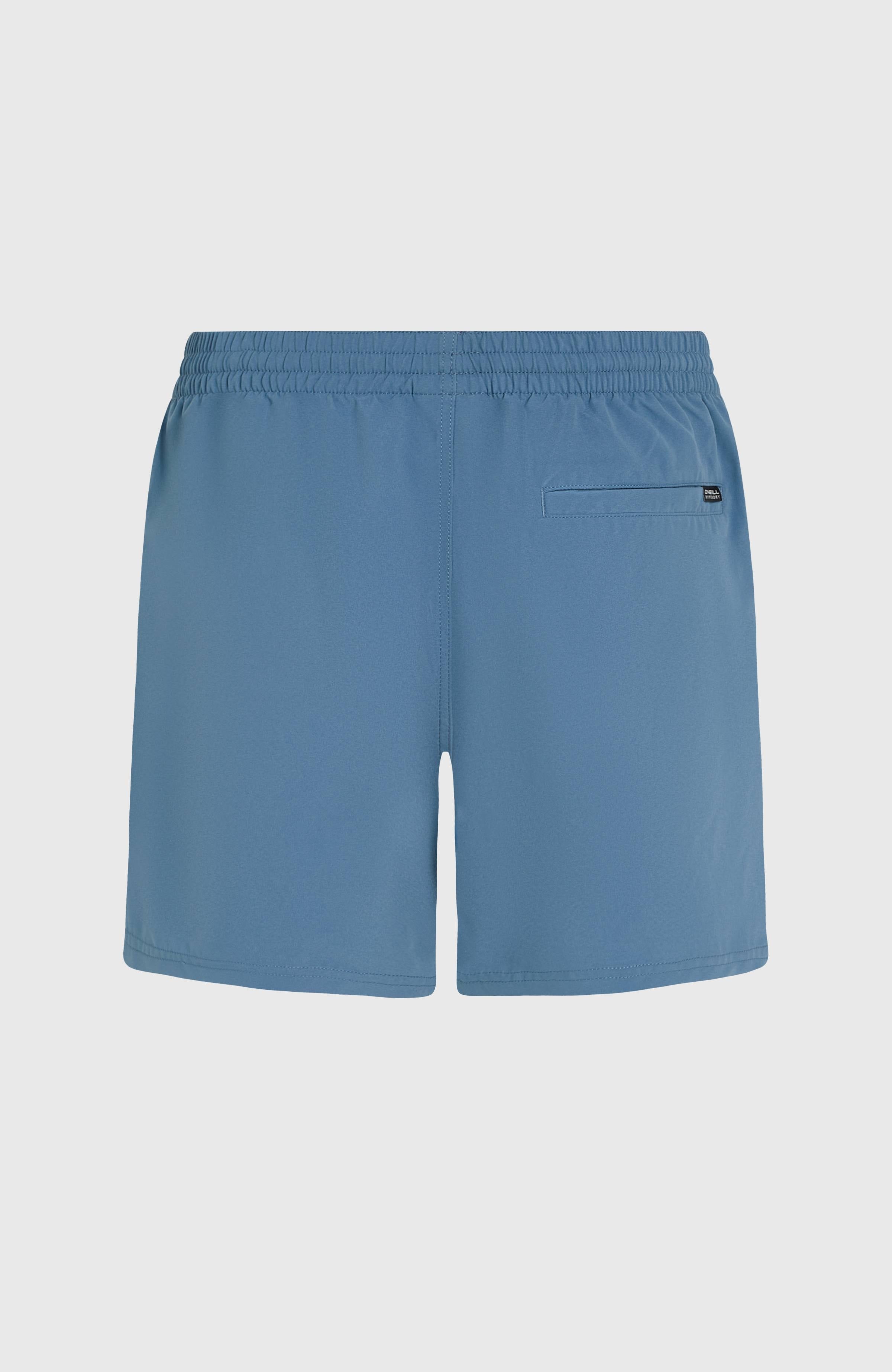Cali Block 15'' Swim Shorts Blue Dipped Leaves