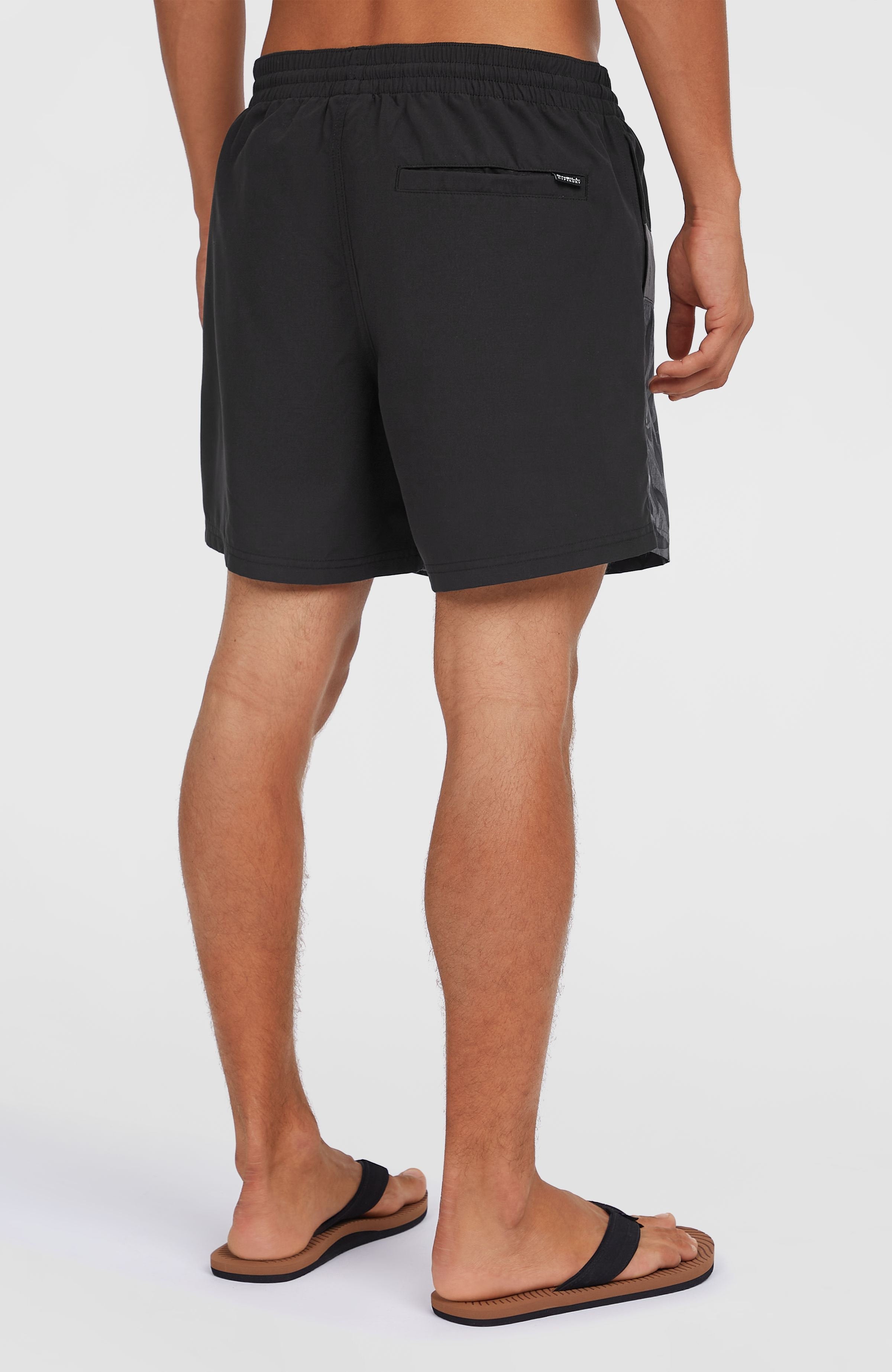 Cali Block 15'' Swim Shorts Black Dipped Leaves