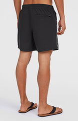 Cali Block 15'' Swim Shorts Black Dipped Leaves