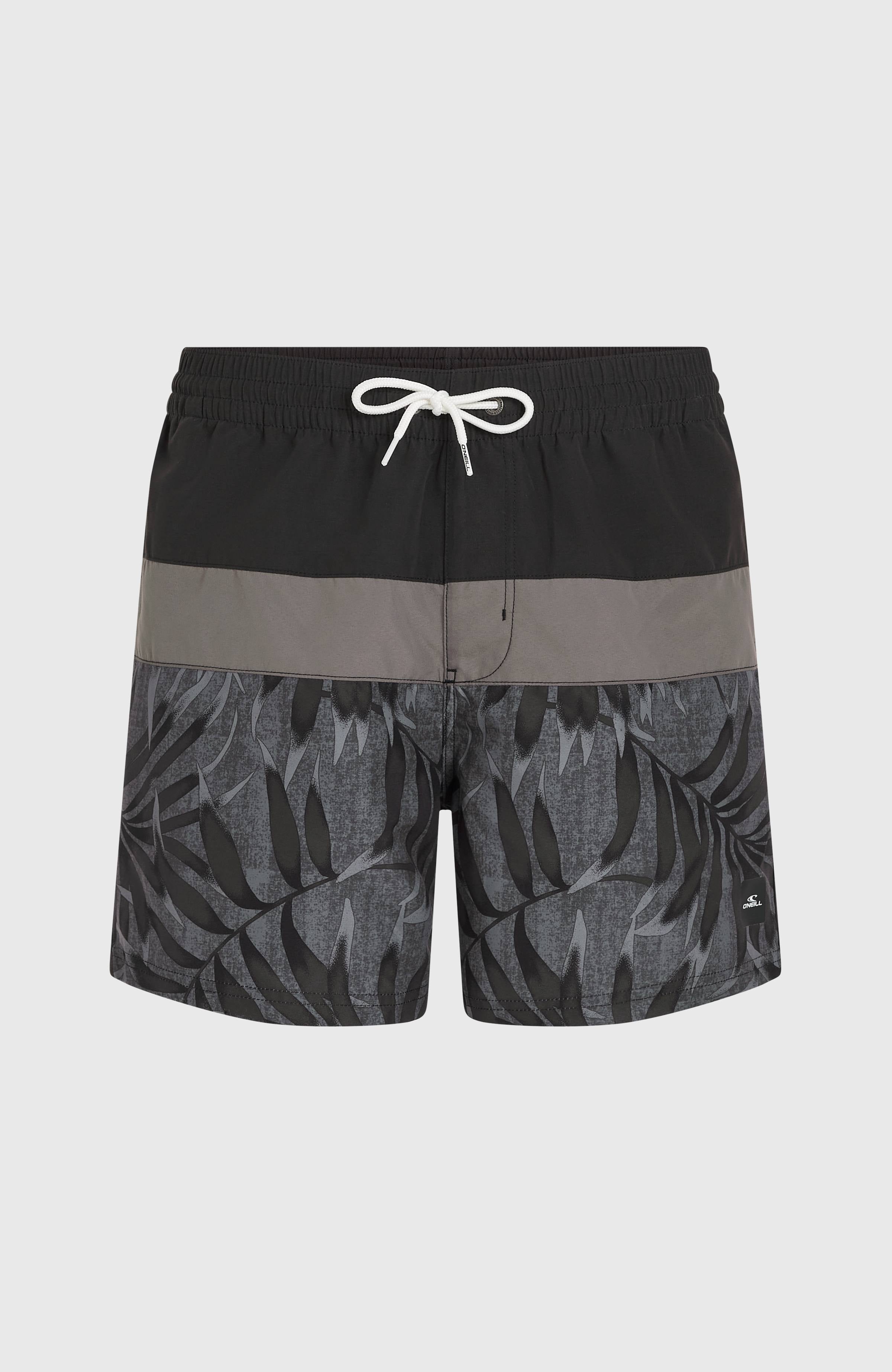 Cali Block 15'' Swim Shorts Black Dipped Leaves