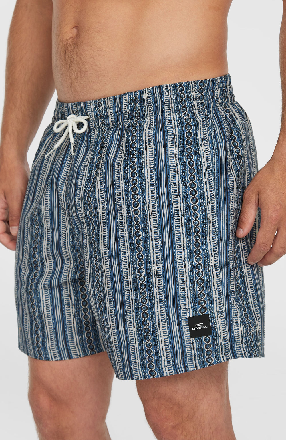 Cali Print 15'' Swim Shorts Blue Pressed Lines