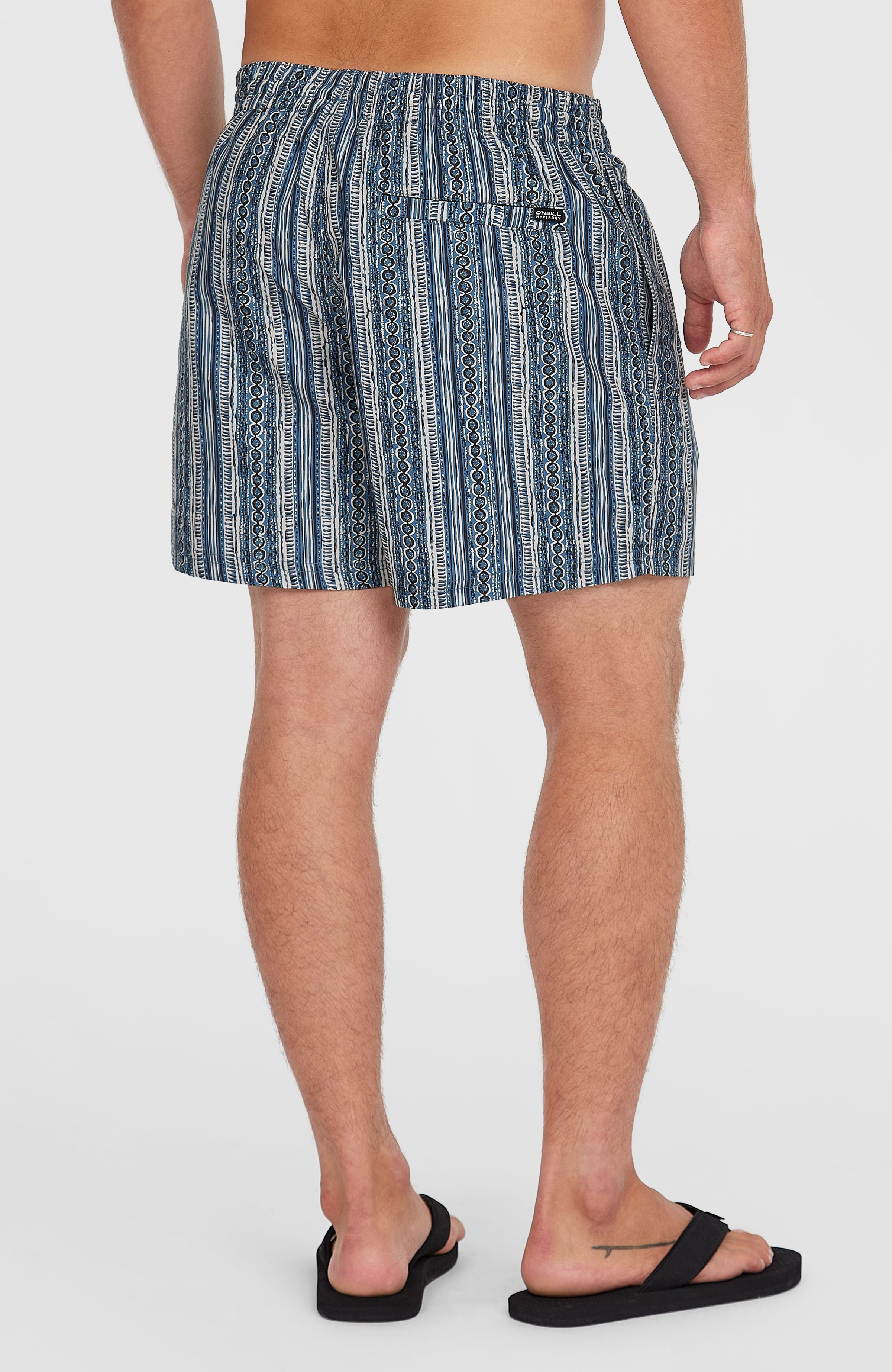 Cali Print 15'' Swim Shorts Blue Pressed Lines