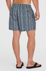 Cali Print 15'' Swim Shorts Blue Pressed Lines