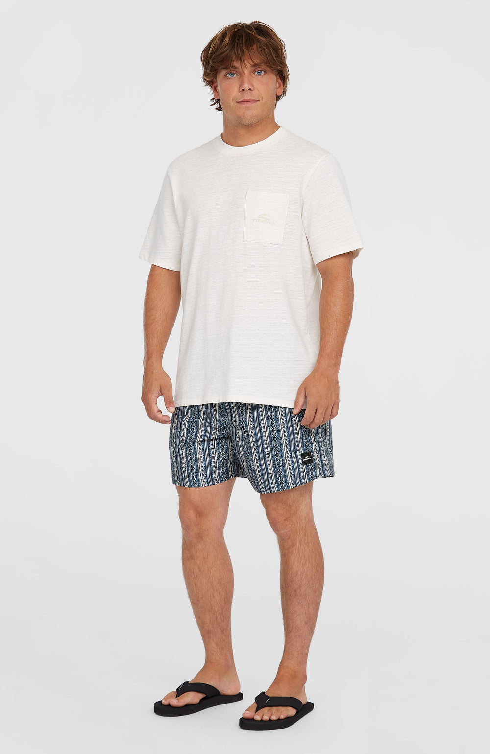 Cali Print 15'' Swim Shorts Blue Pressed Lines