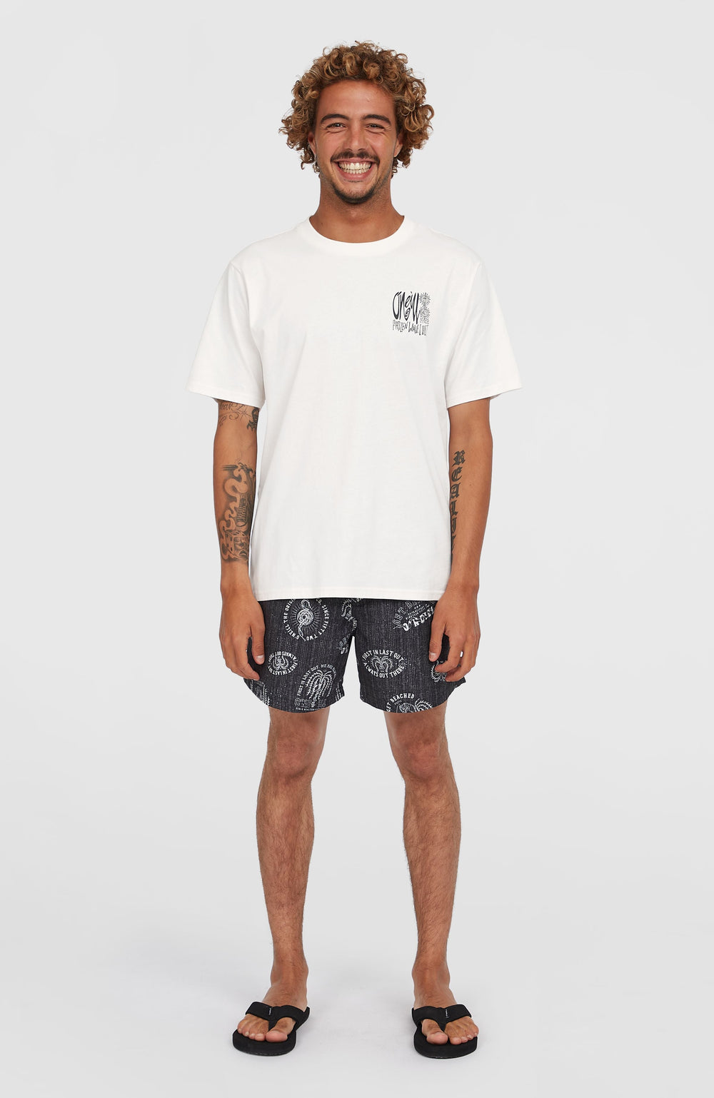 Cali Print 15'' Swim Shorts Black Mystical