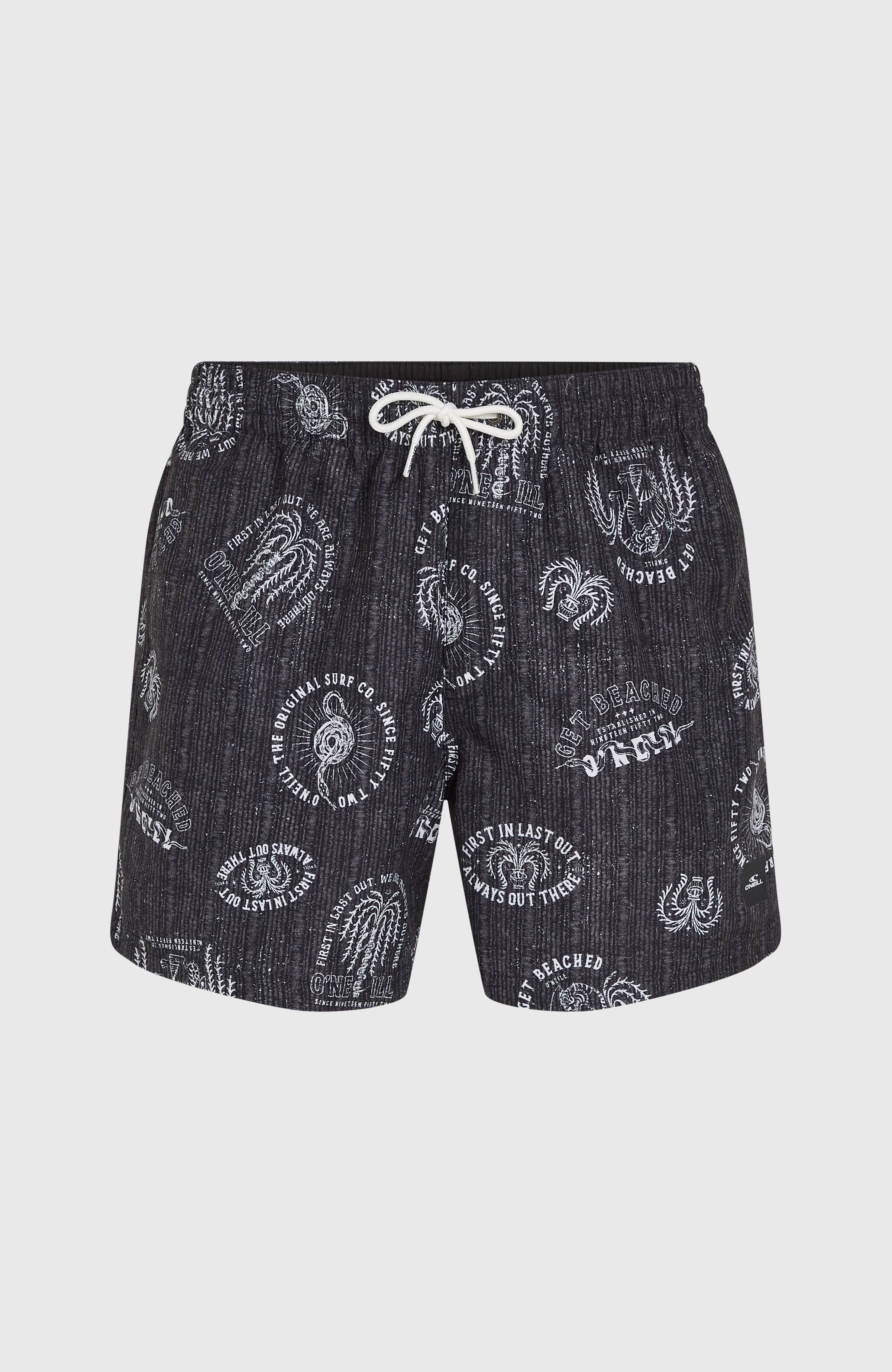 Cali Print 15'' Swim Shorts Black Mystical