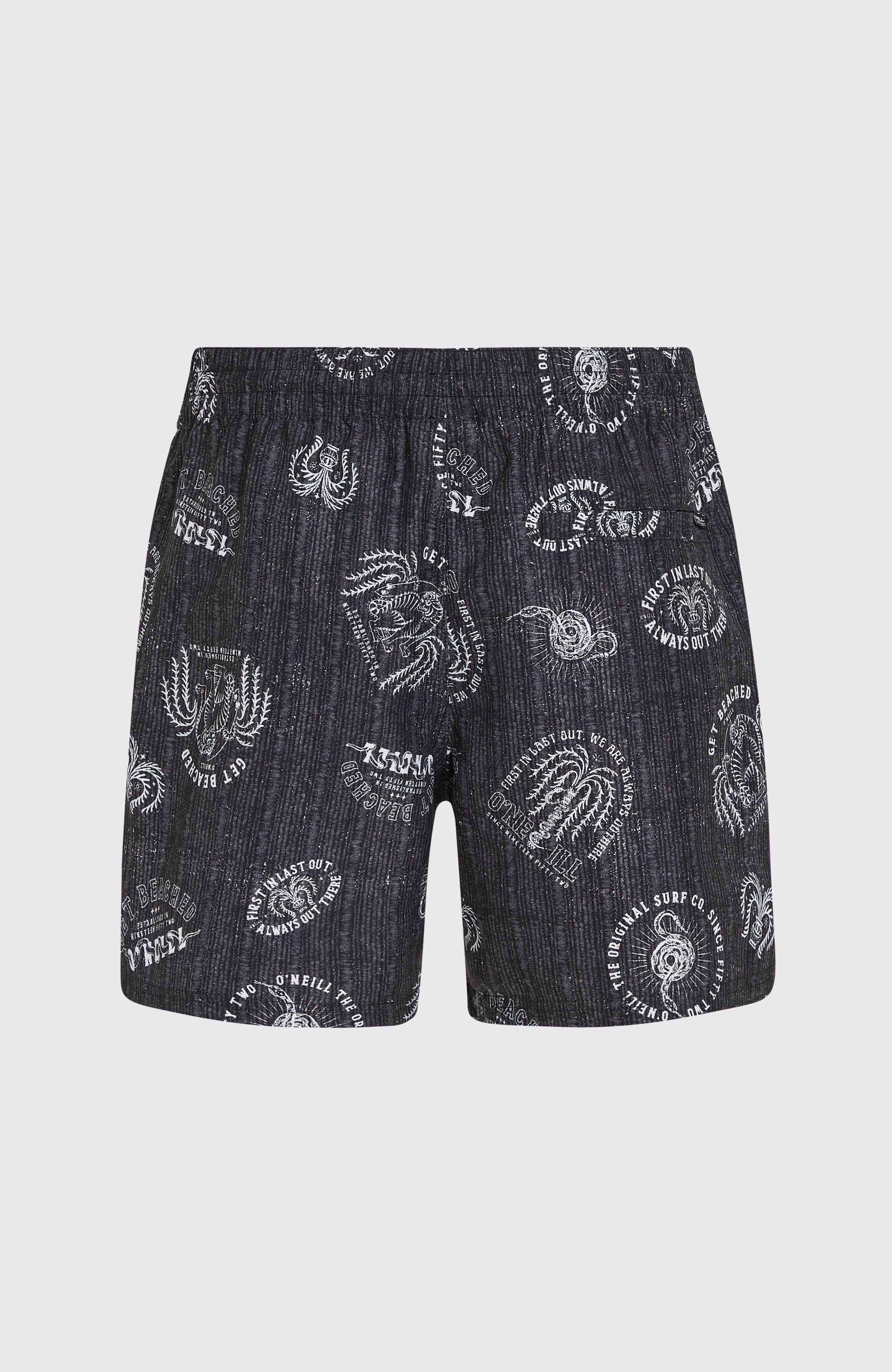Cali Print 15'' Swim Shorts Black Mystical