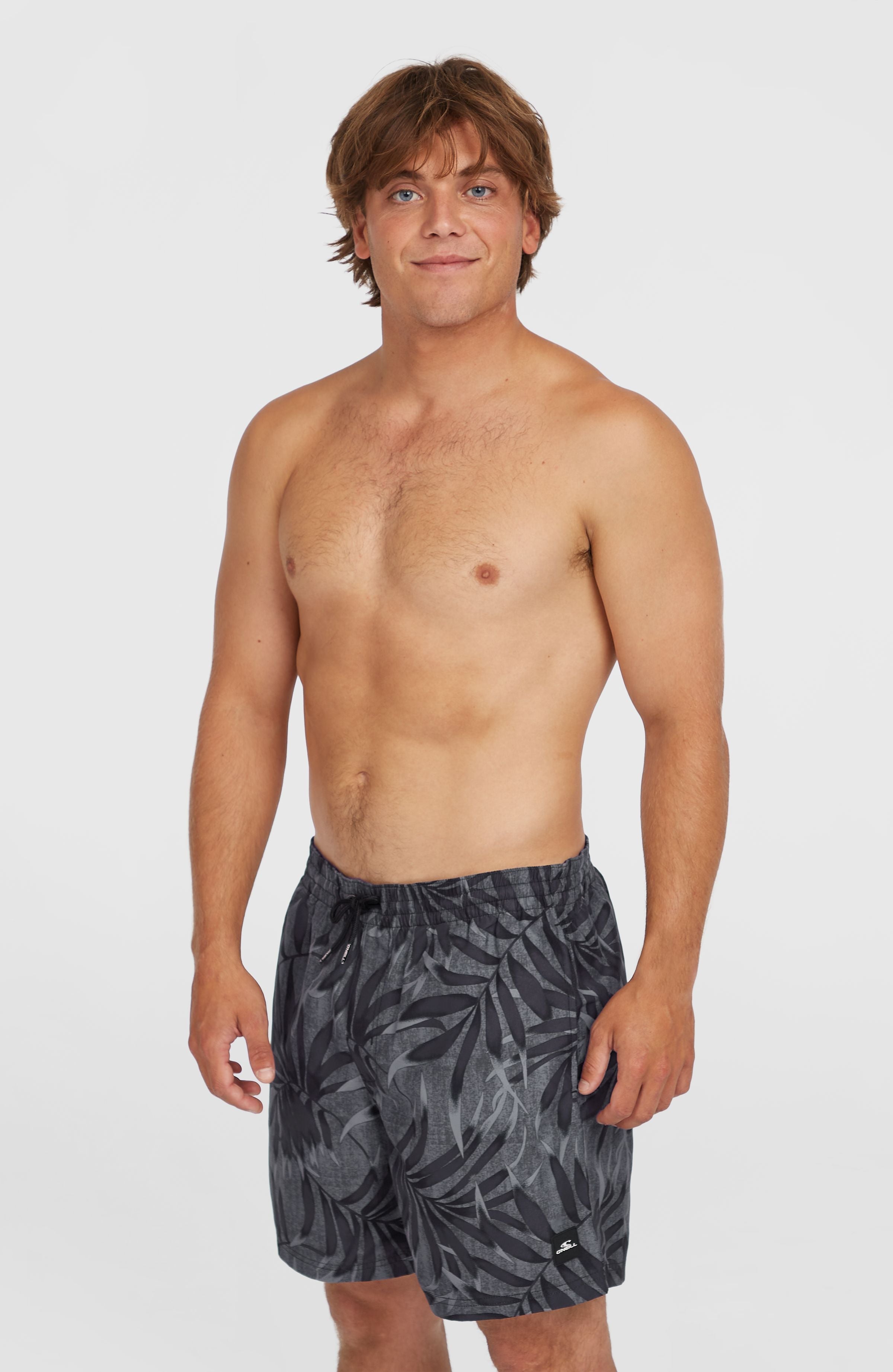 Cali Floral 16'' Swim Shorts Black Dipped Leaves
